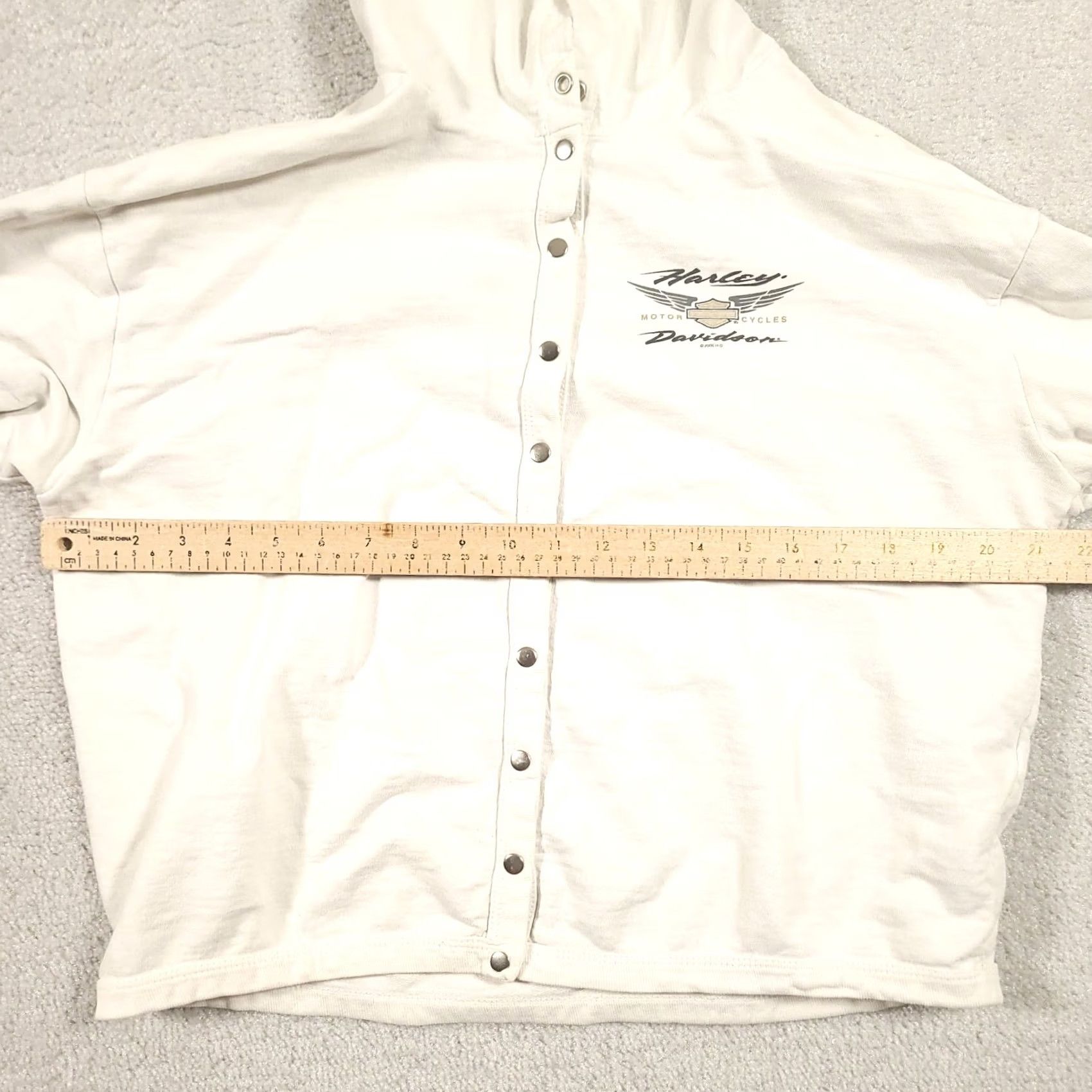 Harley Davidson VINTAGE Harley-Davidson Hoodie Womens Medium Snap Up Distressed Davenport Iowa Hoodie Mens Womens Girls Boys Size M / US 6-8 / IT 42-44 - 3 Thumbnail
