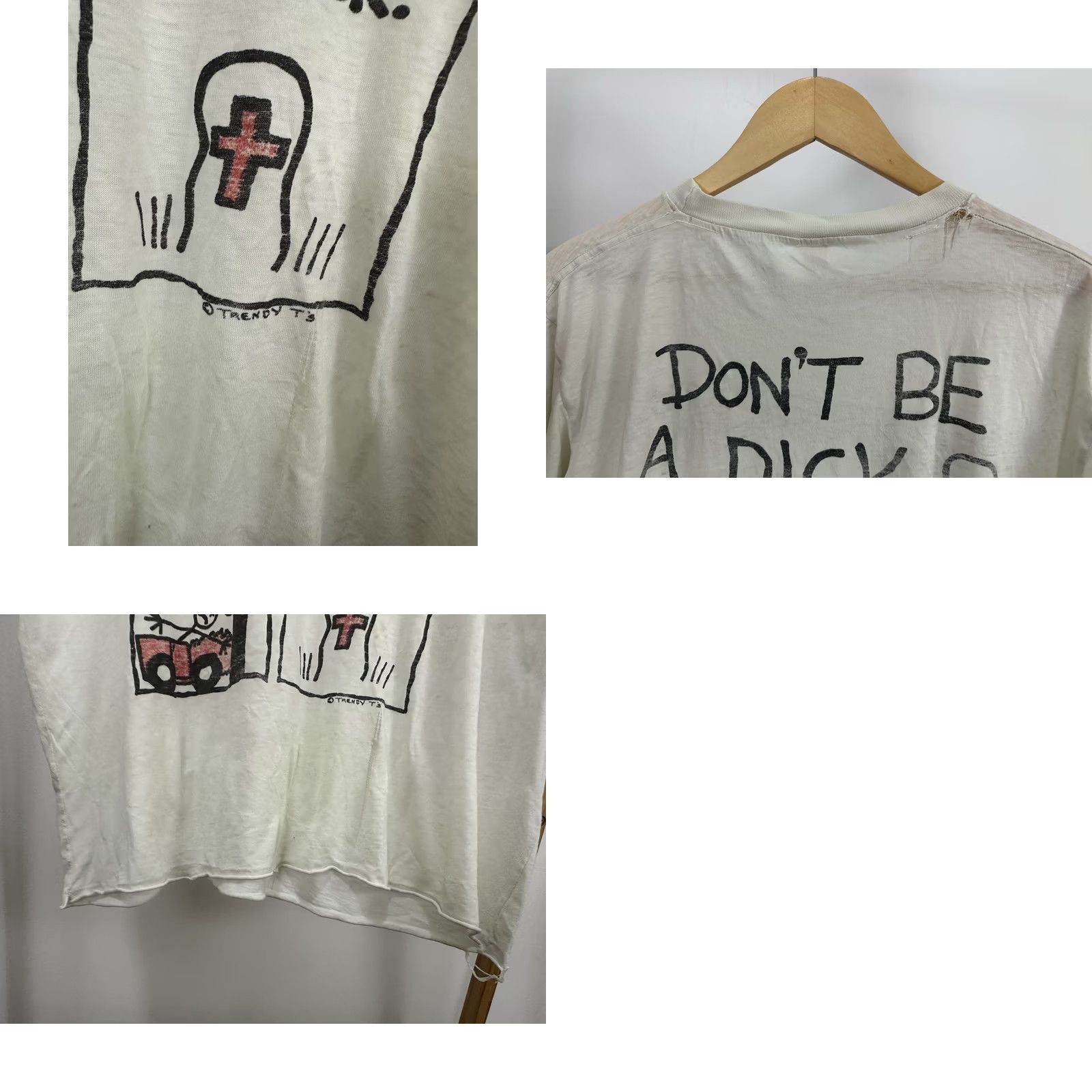 Vintage VINTAGE Don't Be A Dick Drink & Drive Drunk AA Paper Thin Burnout Worn T-Shirt L Size US L / EU 52-54 / 3 - 8 Thumbnail