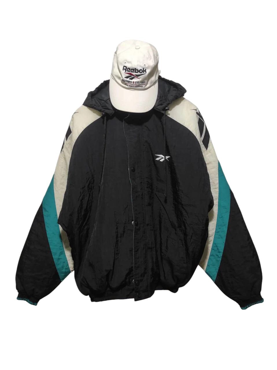 Reebok Vintage Reebok Puffer Windbreaker Jacket & Hat Cap Size US L / EU 52-54 / 3 - 1 Thumbnail