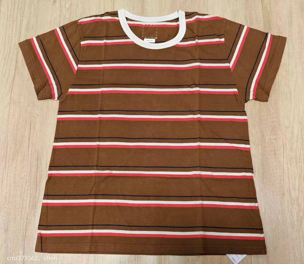 Visvim visvim 19aw border a-liner tee s/s 4 brown pink white blue Size US XL / EU 56 / 4 - 1 Thumbnail