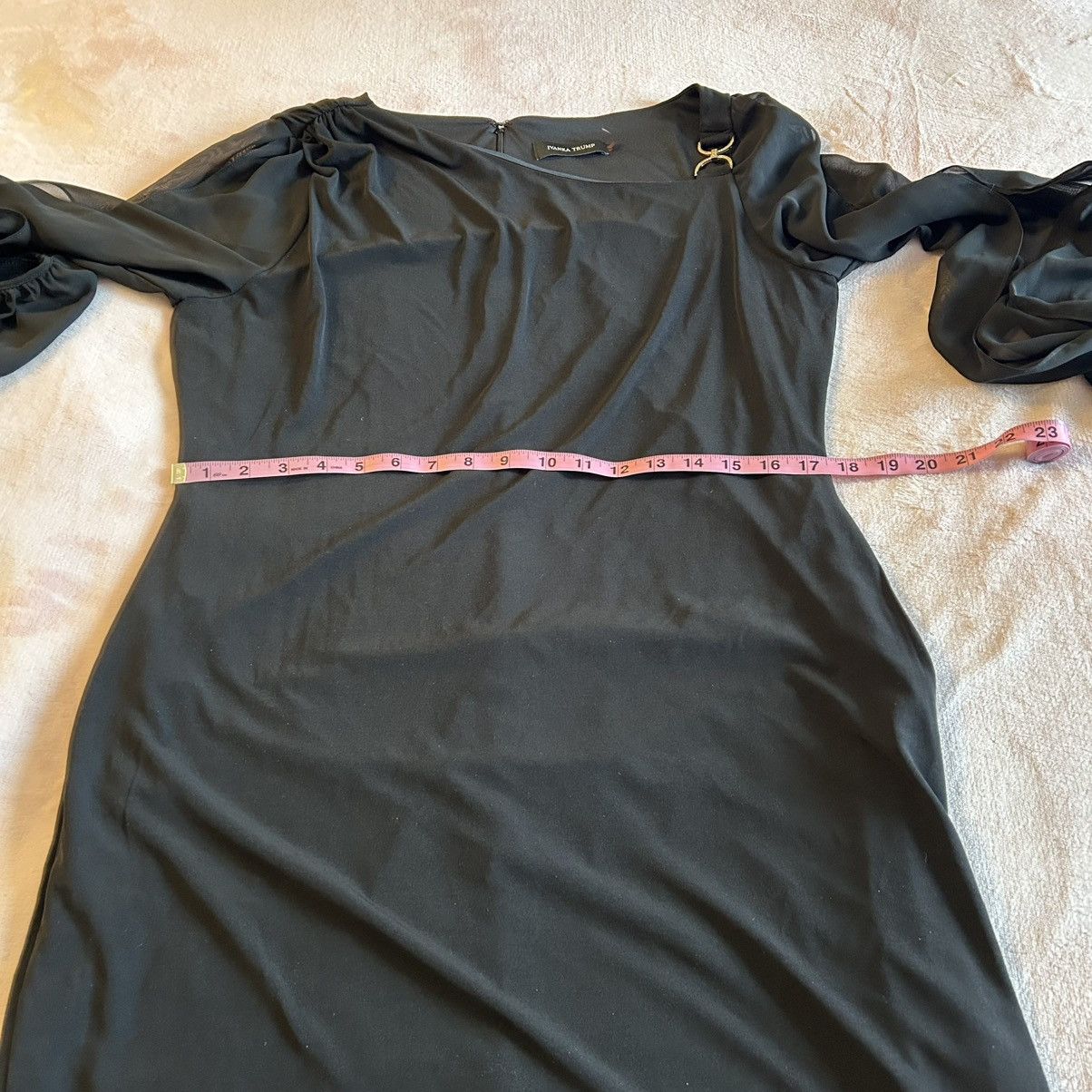 Other Ivanka Trump black shift dress sheer LS rhinestone accent 14 Size XL / US 12-14 / IT 48-50 - 10 Thumbnail