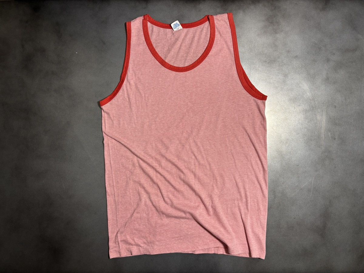 Vintage 1970s Tank Top Vintage Blank Tee Two Tone 70s Sportswear 80s Size US M / EU 48-50 / 2 - 10 Thumbnail