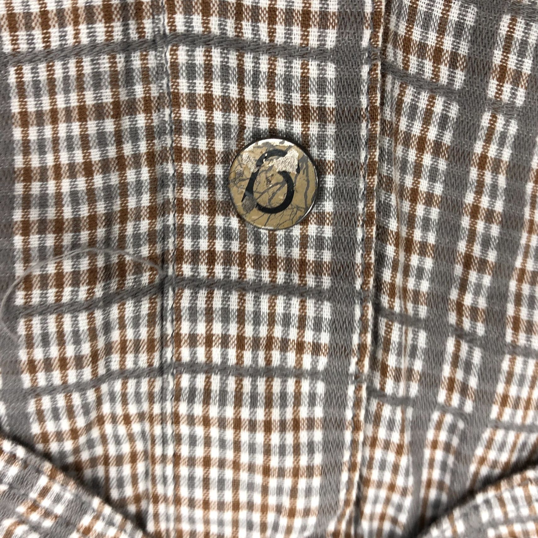 Gramicci Gramicci Shirt Main Selling Point Plaid Short Sleeve Button-Up Casual Men's XL Brown Gray Cotton Snap Size US XL / EU 56 / 4 - 4 Thumbnail