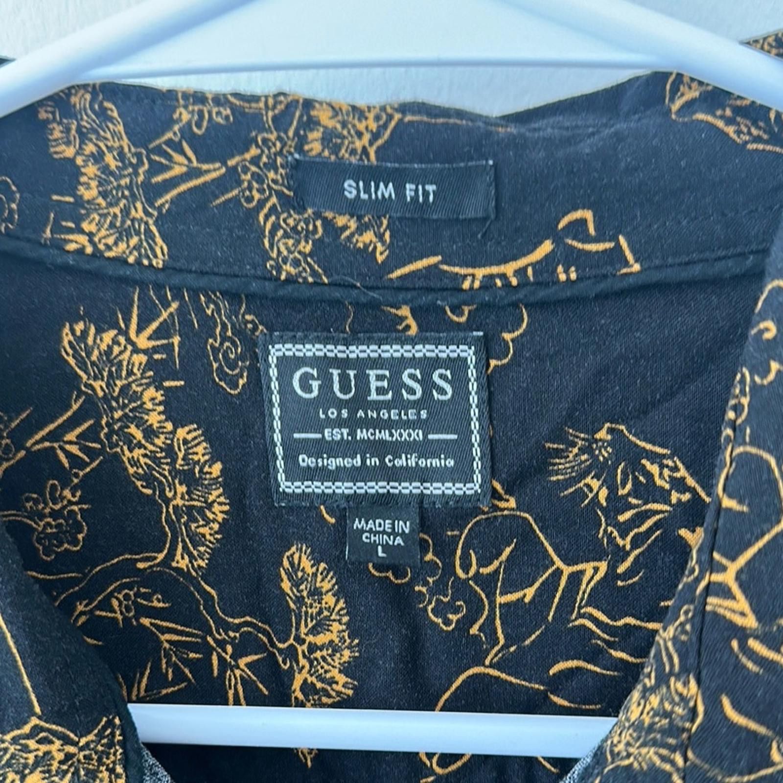 Guess Guess Black and Gold Casual Button Down Shirt Size US L / EU 52-54 / 3 - 2 Thumbnail