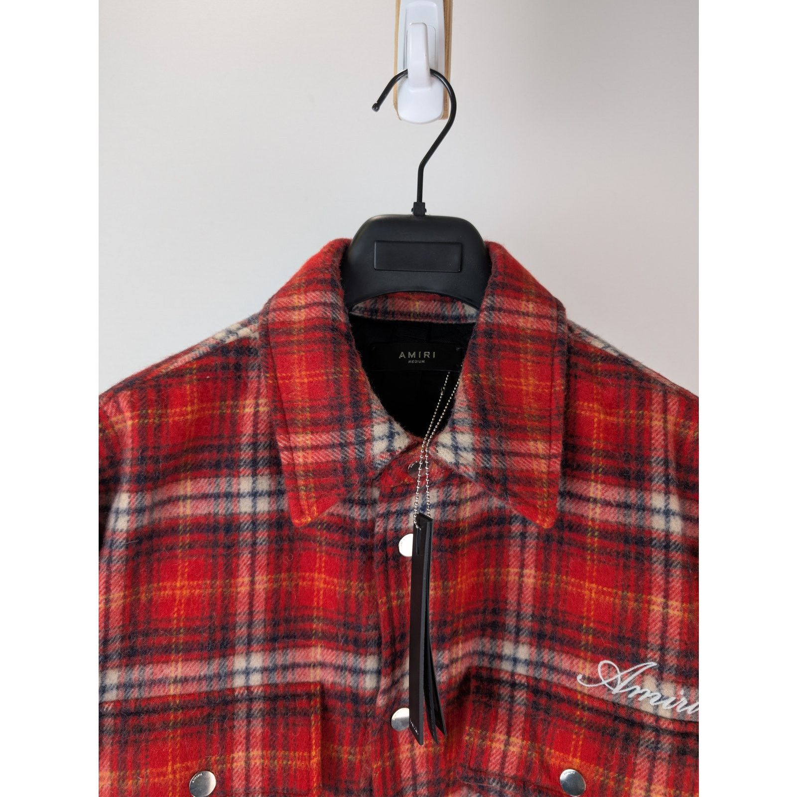 Amiri o1rshd1 Brushed Plaid Overshirt in Red Size US M / EU 48-50 / 2 - 7 Thumbnail