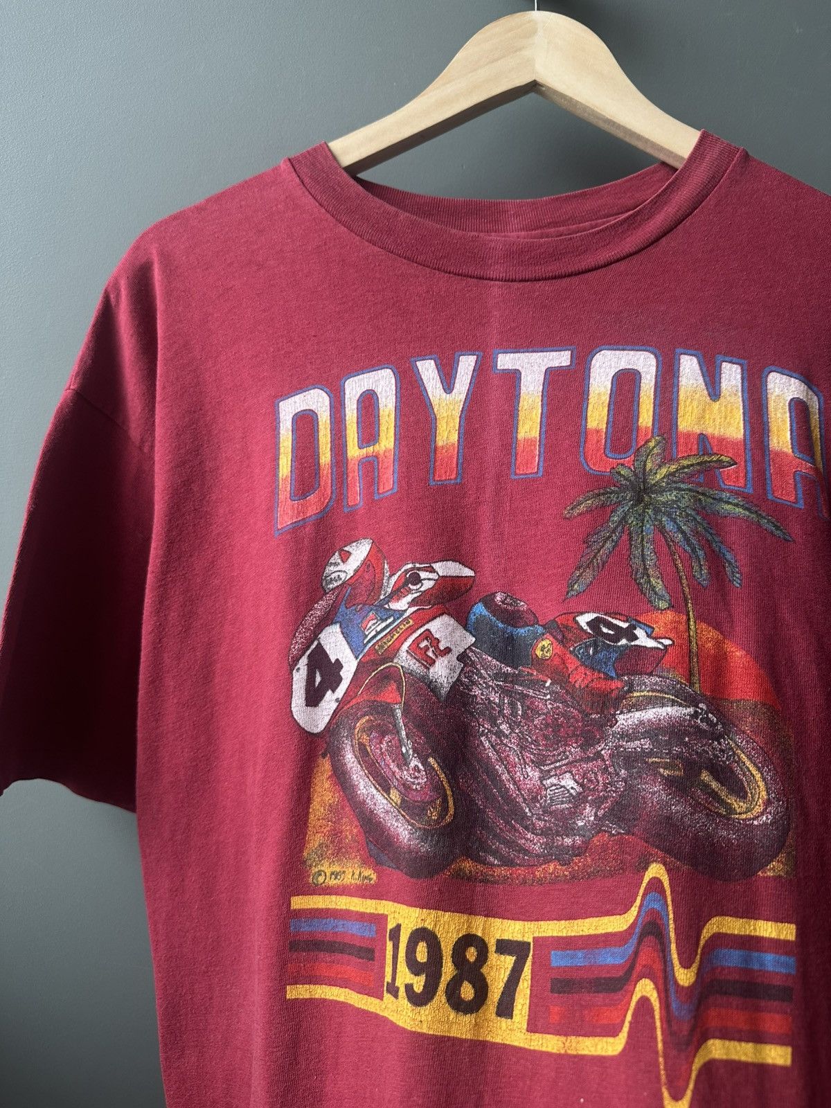 Hanes Vintage 80s Daytona Beach Bike Week Florida Graphic Tee Size US XL / EU 56 / 4 - 3 Thumbnail