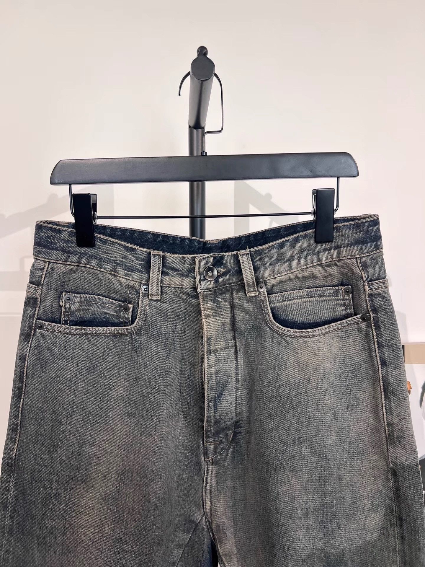 Rick Owens Rick Owens DRKSHDW Washed Vintage Cropped Denim K35 Size US 31 - 3 Thumbnail