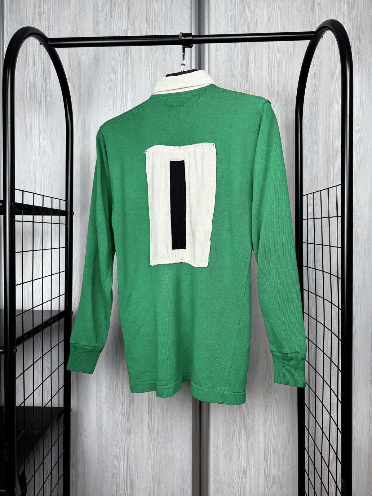 Other HALBRO #1 1980s Rugby Shirt Green Orange Stripe Vintage 40in Size US M / EU 48-50 / 2 - 7 Thumbnail