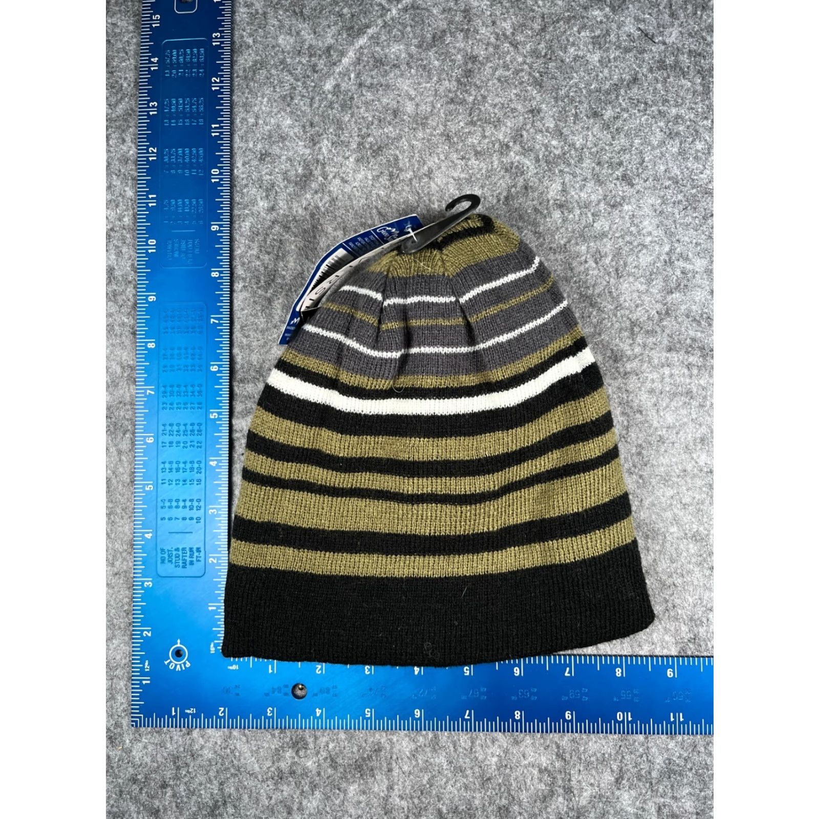 Vintage VINTAGE? (No) Grand Sierra Beanie Toque Men One Size Green Stripe Knit Acrylic Reversible NEW Size ONE SIZE - 2 Thumbnail