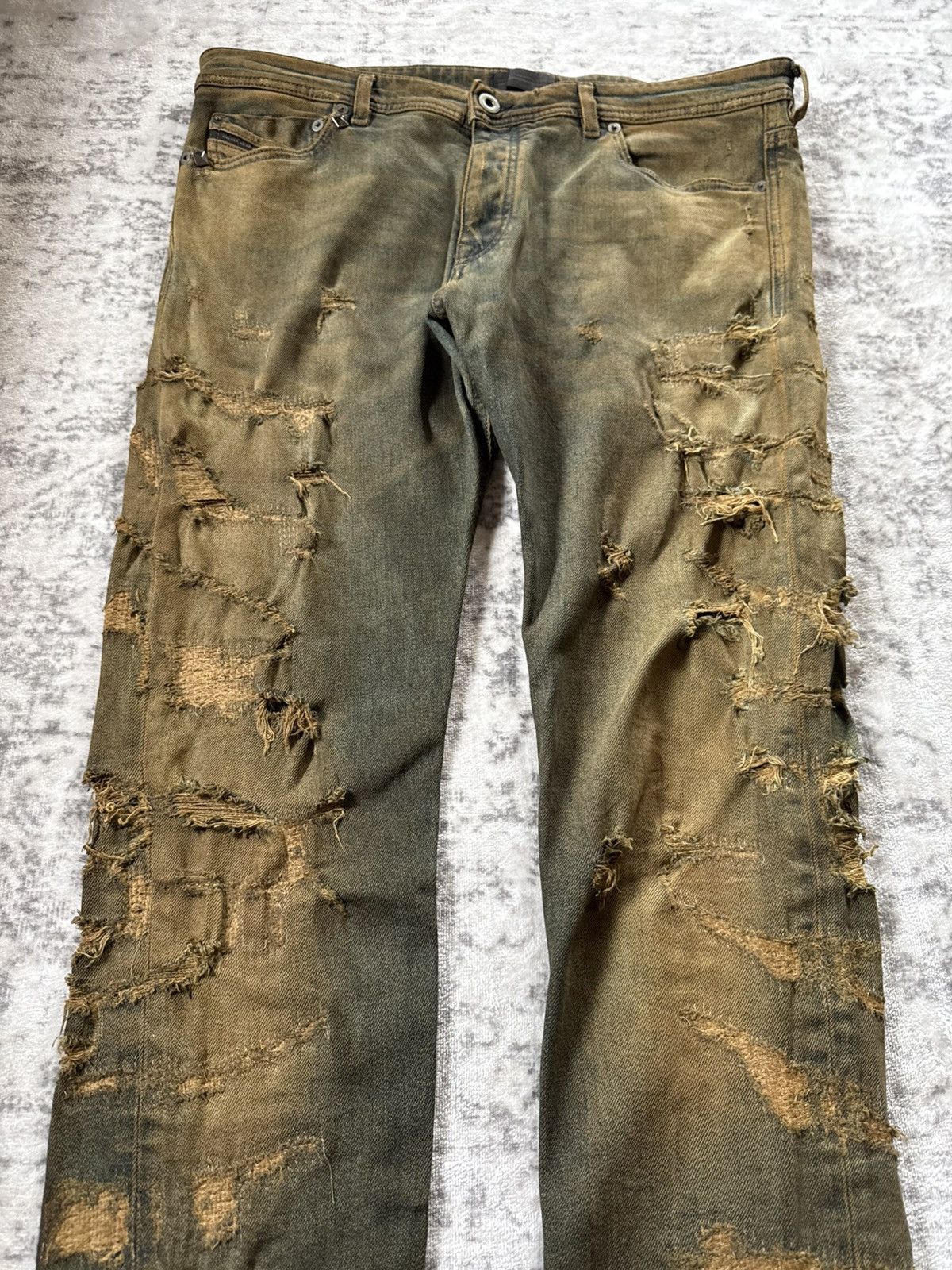 Diesel Black Gold F/W 2015 Diesel Black Gold Distressed Mud Wash Stacked Jeans Size US 34 / EU 50 - 3 Thumbnail