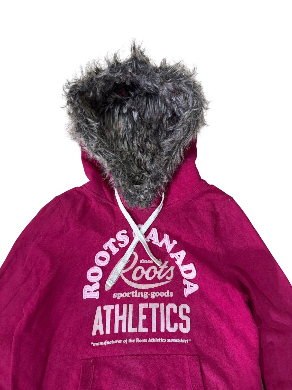 Japanese Brand PINK FUR HOODIE BY ROOTS CANADA LIKE LGB STYLE Size US S / EU 44-46 / 1 - 2 Thumbnail