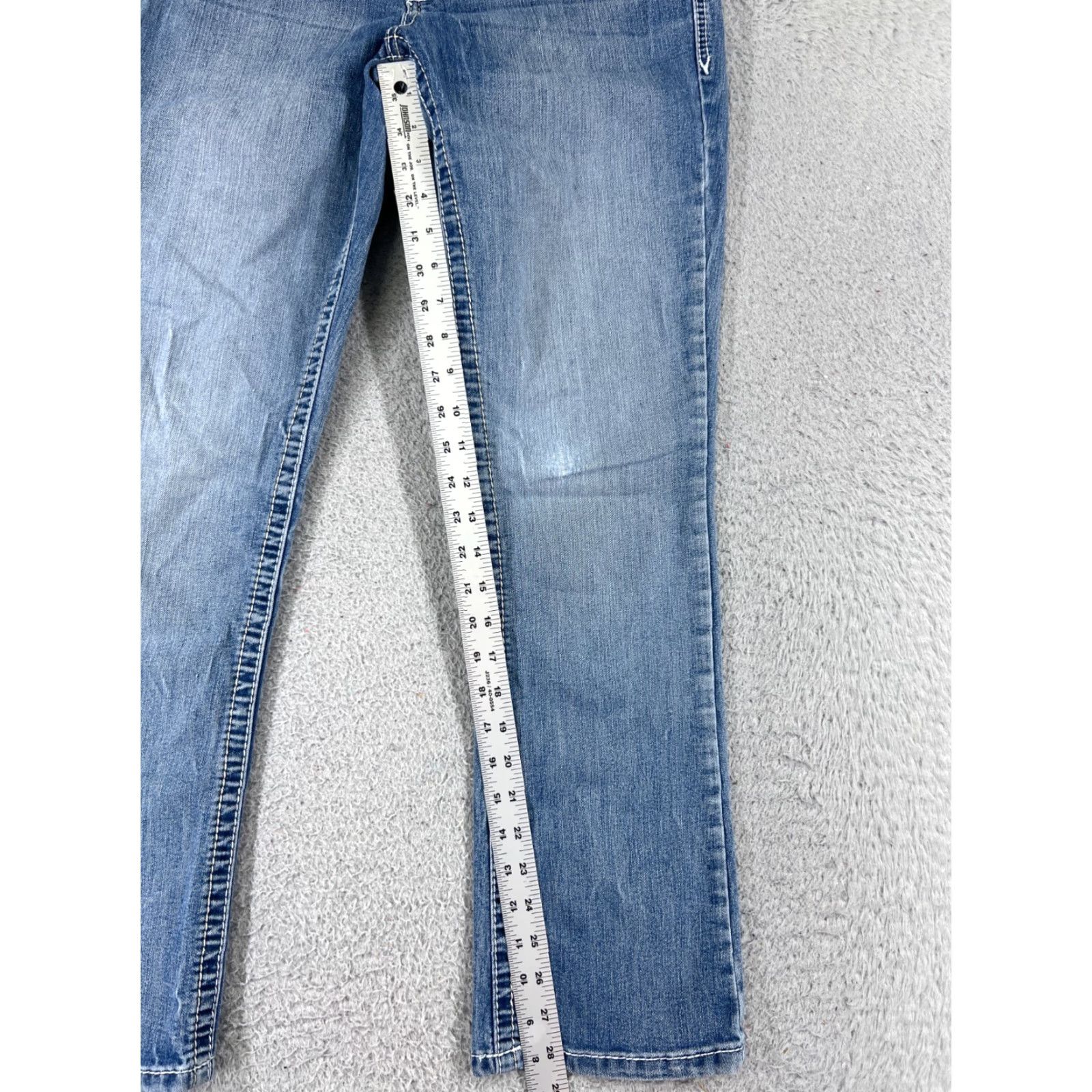 Vintage Maurices Jeans Womens 5 Blue Denim Low Rise Bootcut 27x28 Regular Stretch Size 27" / US 4 / IT 40 - 7 Thumbnail