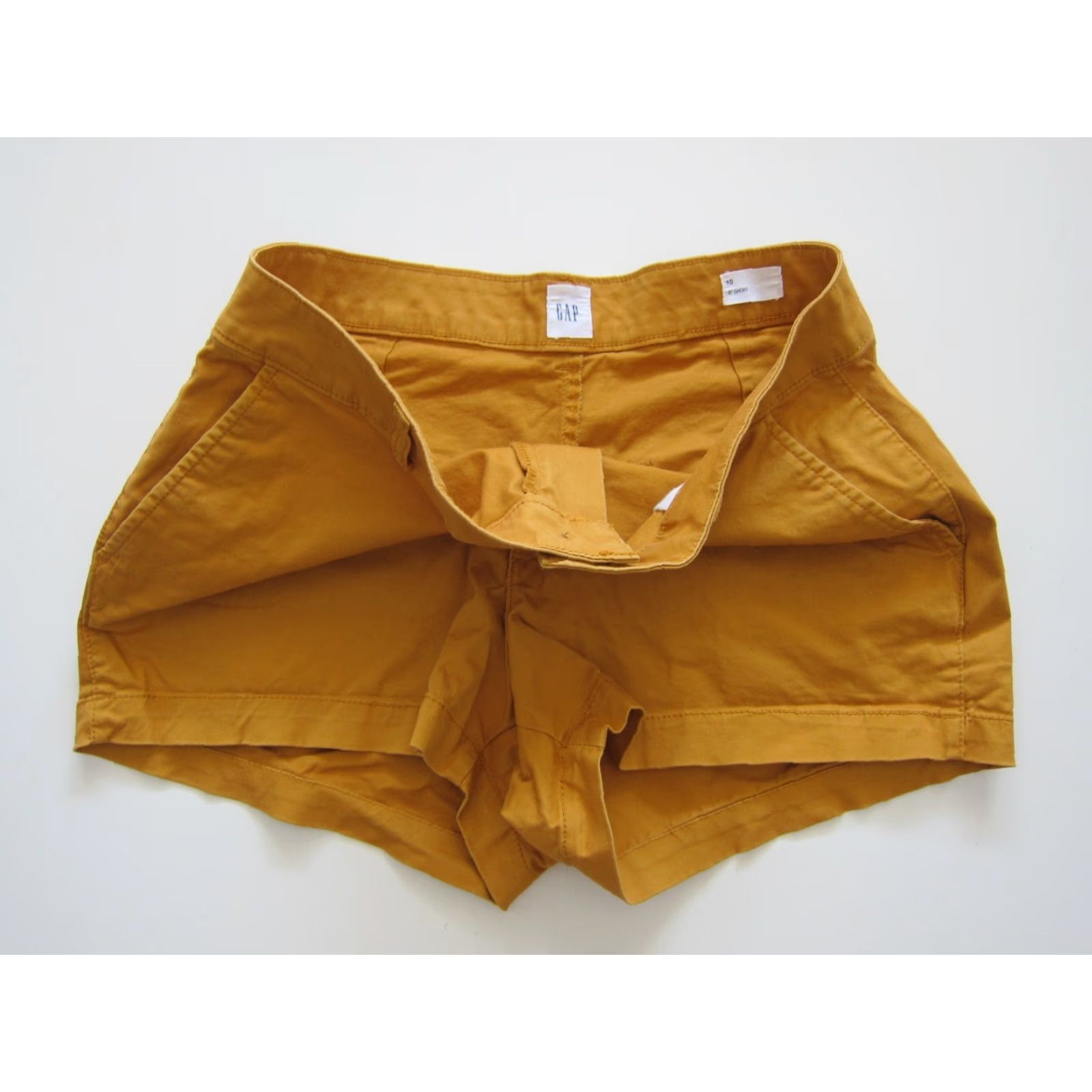 Gap Gap Mustard Yellow Orange Cotton Stretch Pocket Chino 3" Short Women 10 Size 32" / US 10 / IT 46 - 5 Thumbnail