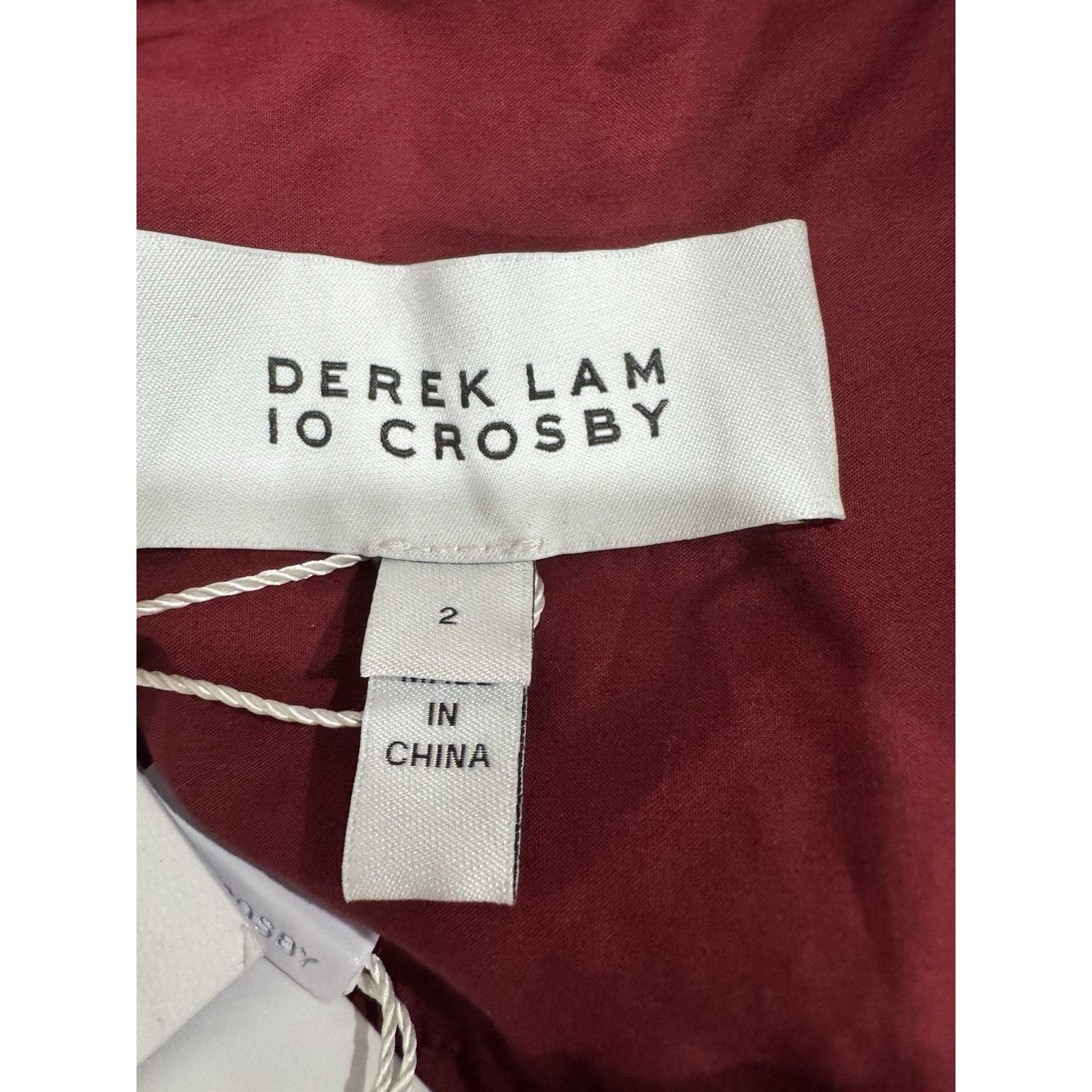 Derek Lam 10 Crosby DEREK LAM 10 CROSBY Burgendy shirtdress cotton front tie Size XS / US 0-2 / IT 36-38 - 6 Thumbnail