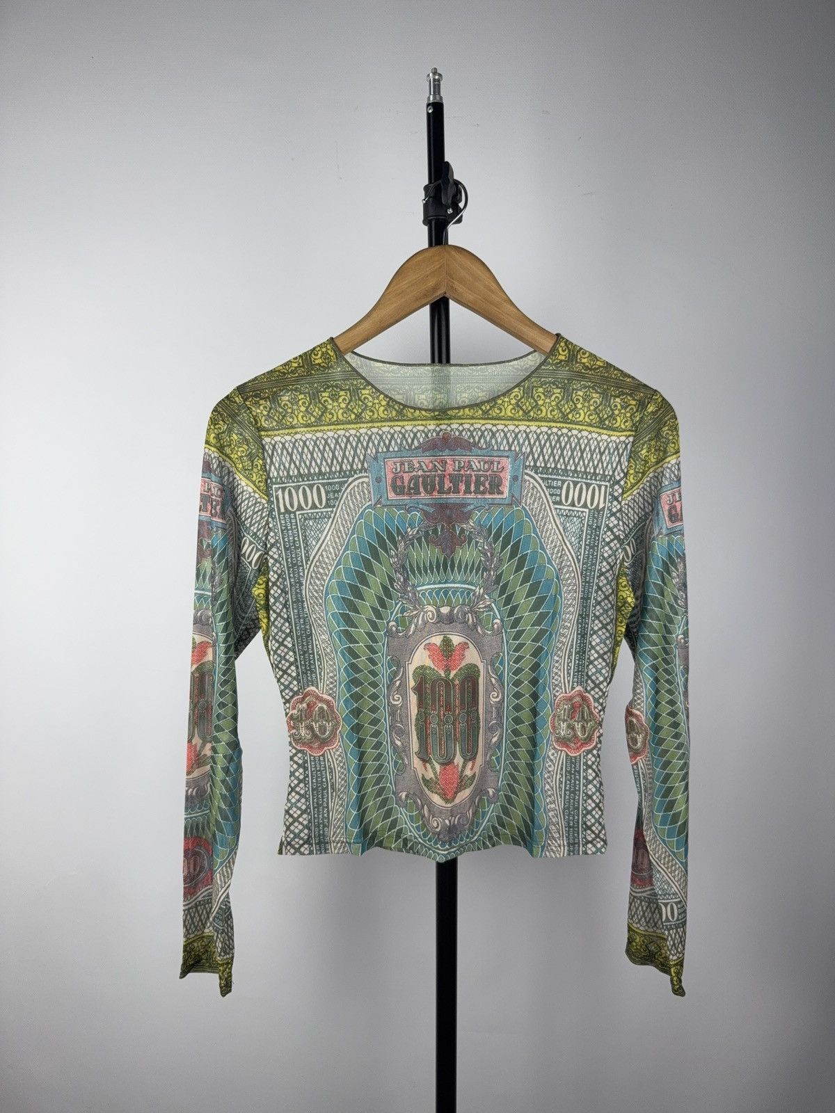 Vintage Sexy Darkness Avant Garde Tattoo Punk Emo Mesh Top Blouse Size S / US 4 / IT 40 - 1 Thumbnail