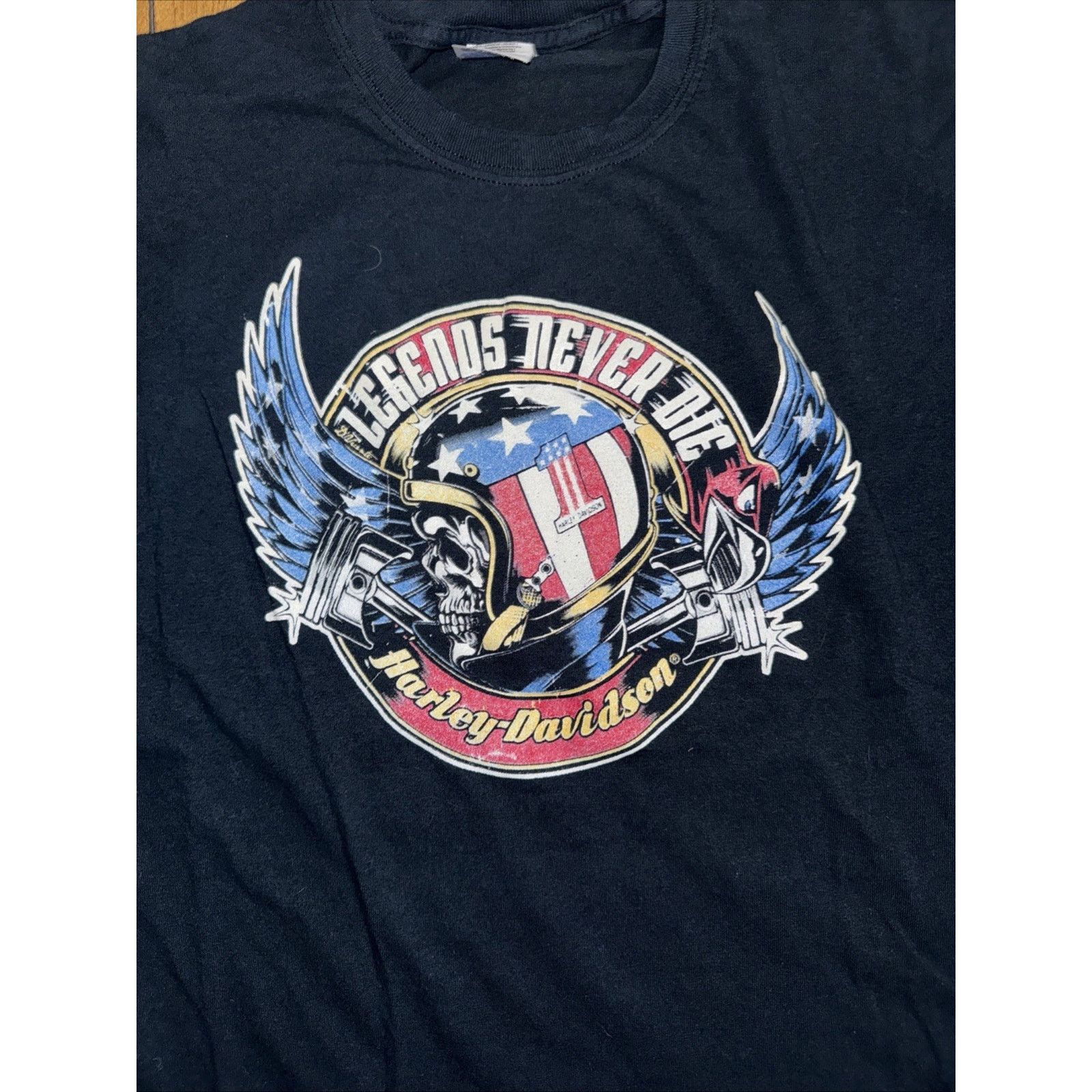Harley Davidson × Vintage Harley-Davidson “Legends Never Die” Eagle T-Shirt Black L Size US L / EU 52-54 / 3 - 2 Thumbnail