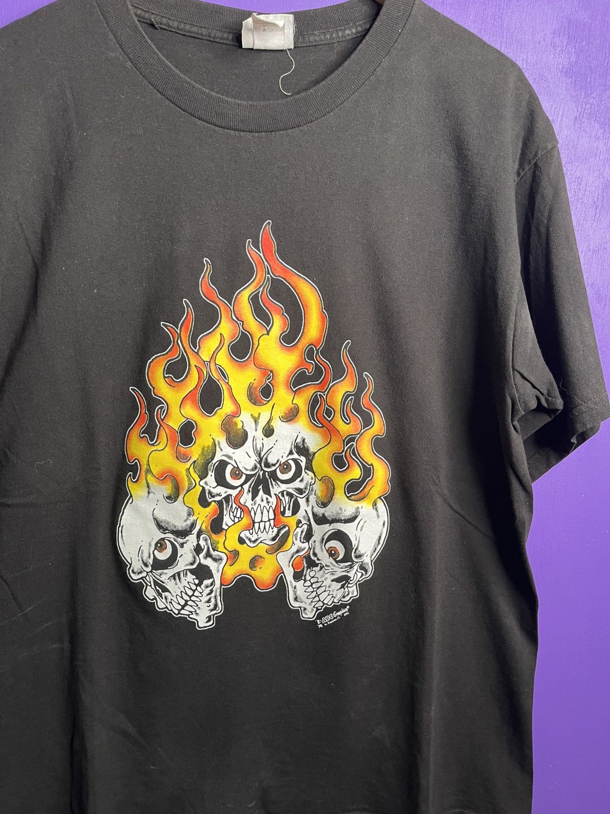 Vintage Vintage 2002 Biktoberfest flame skulls t-shirt Size US XL / EU 56 / 4 - 3 Thumbnail