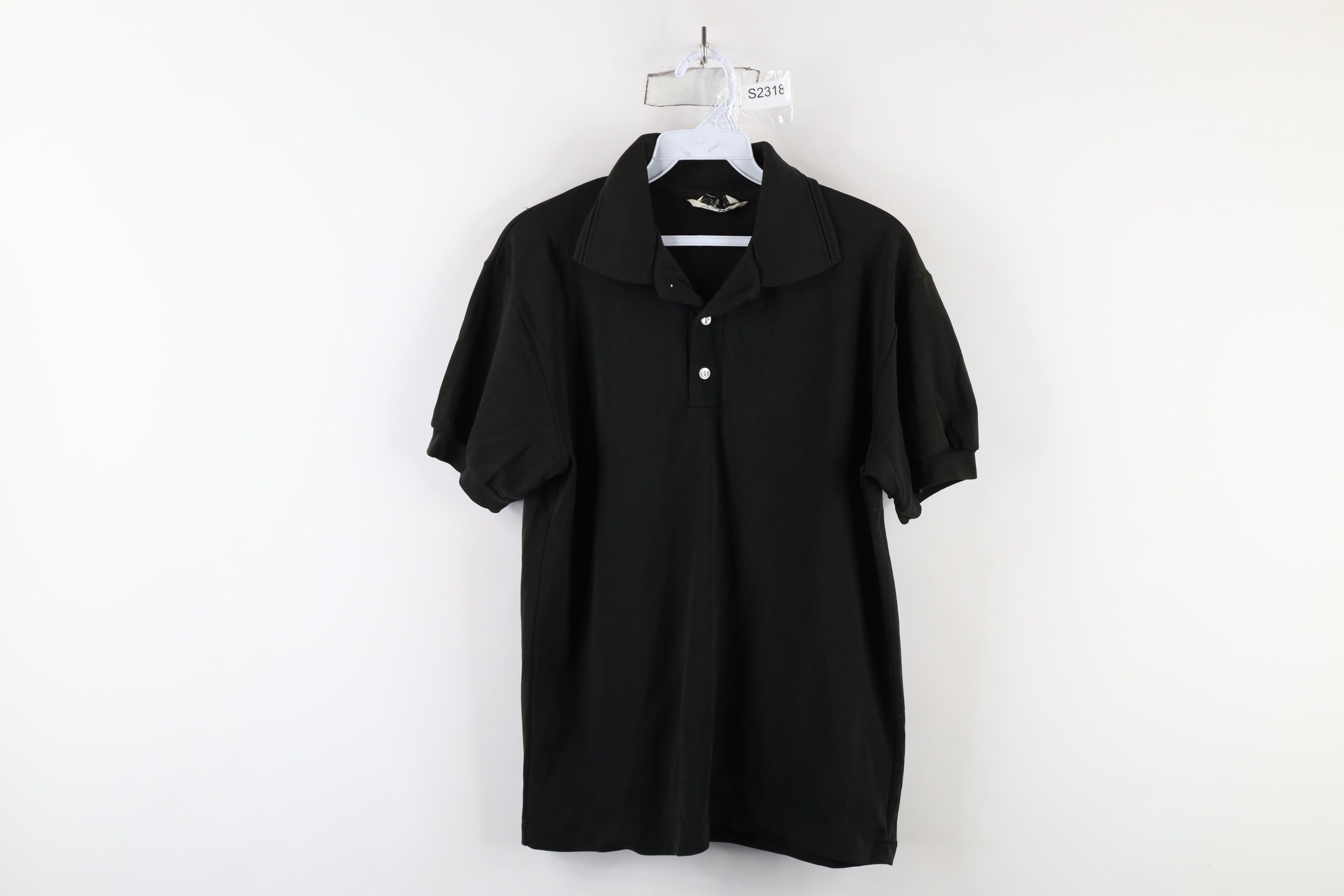 Vintage Vintage 60s 70s Streetwear Distressed Polo Shirt Black USA Size L / US 10 / IT 46 - 1 Thumbnail