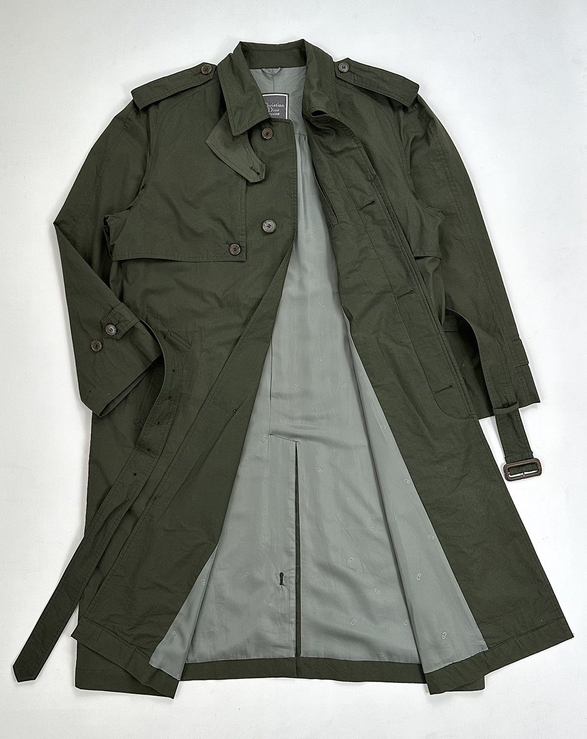 Christian Dior Monsieur Christian Dior Olive Green TrenchCoat Military Outerwear Size US L / EU 52-54 / 3 - 1 Thumbnail