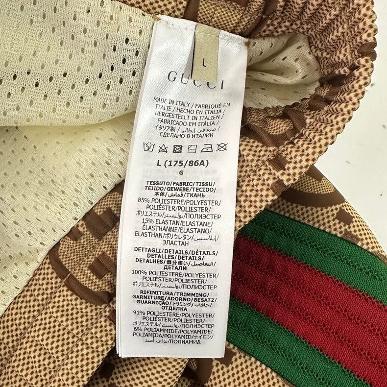 Gucci Gucci Size L Striped Logo full-print knitted brown sports p Size US 30 / EU 46 - 3 Thumbnail