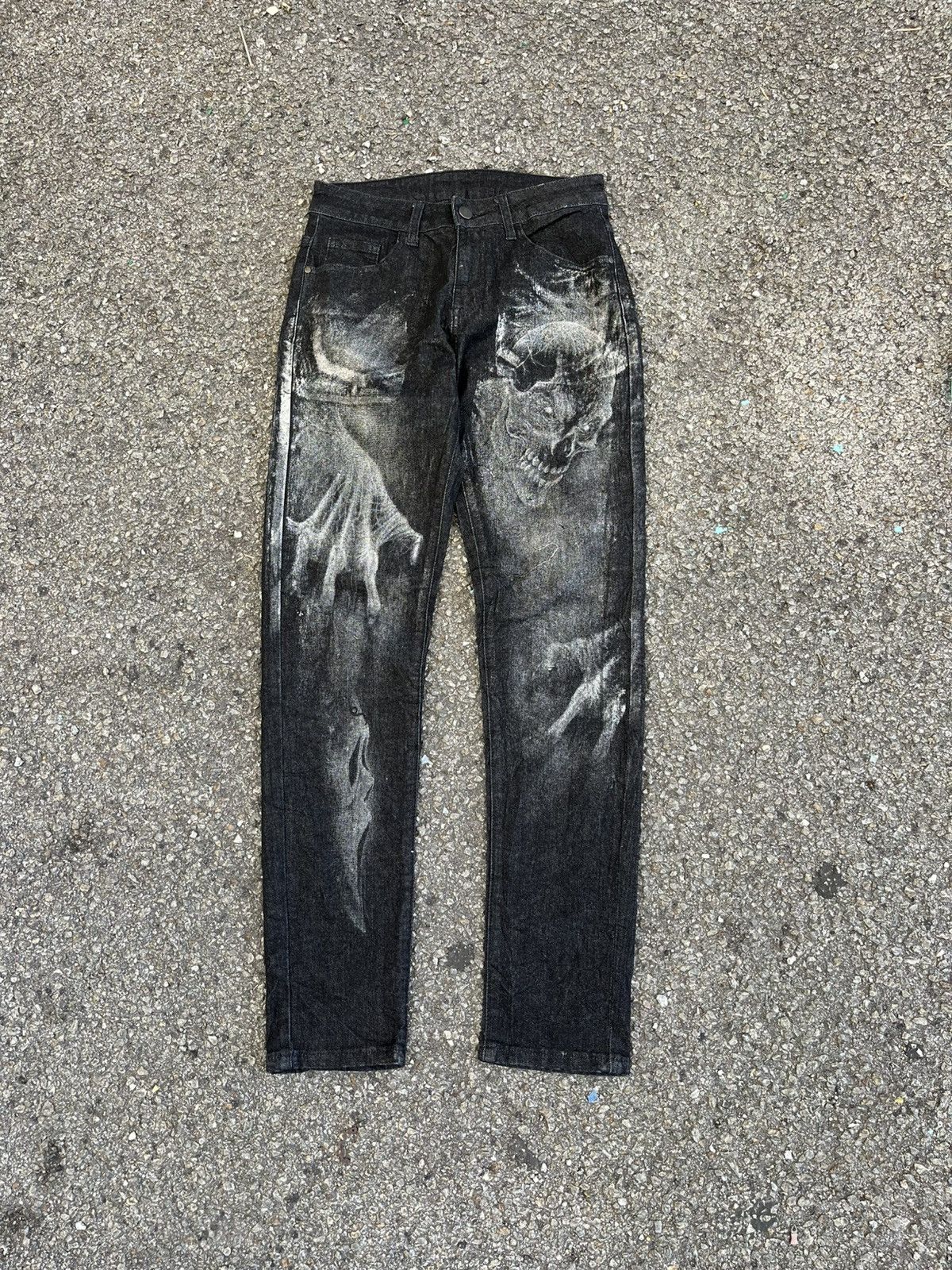 Hysteric Glamour Black Slim Fit Skinny Skull Scream Ghost Skeleton Jeans Size US 28 / EU 44 - 1 Thumbnail