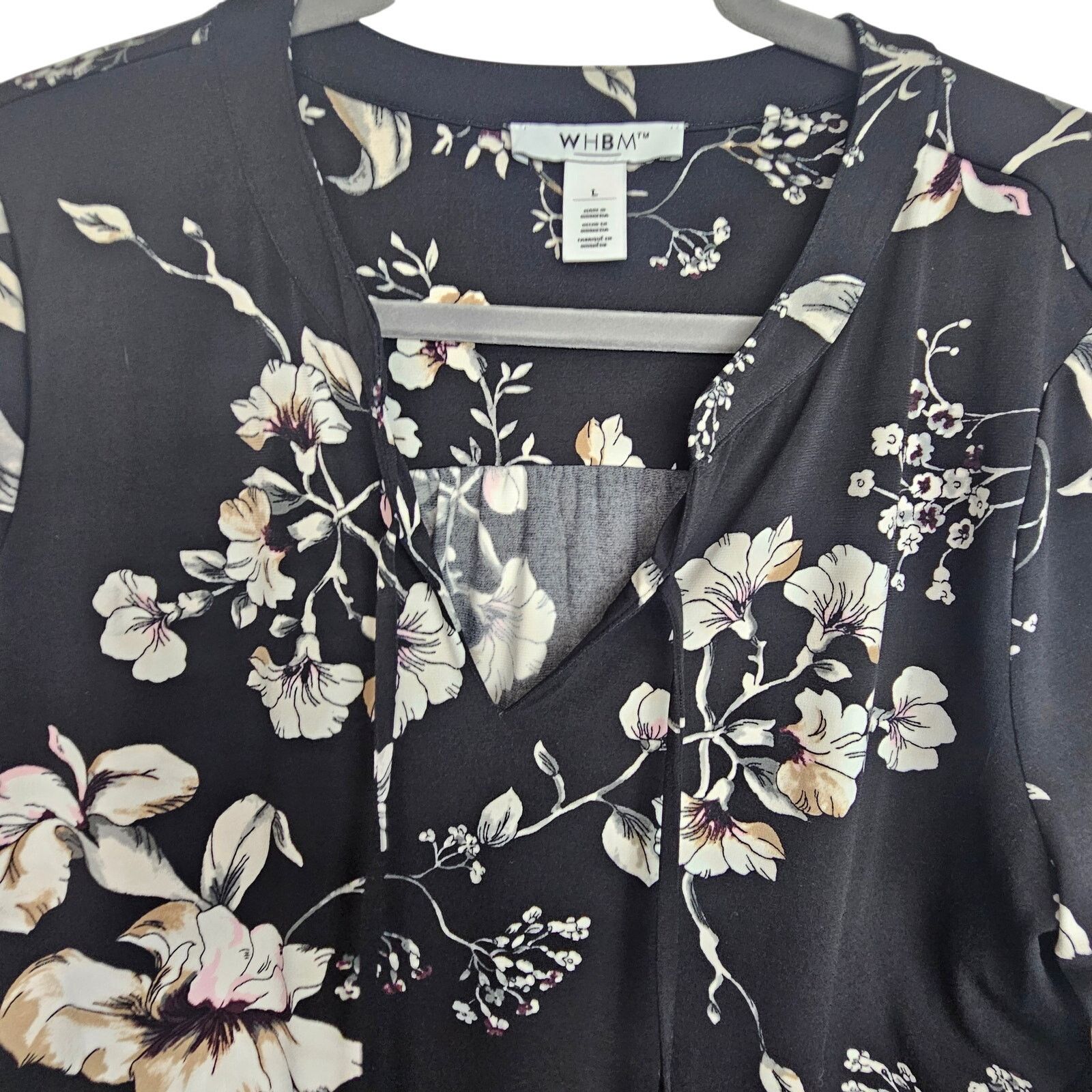 White House Black Market White House Black Market Womens Floral Blouse Sz L Romantic Size L / US 10 / IT 46 - 2 Thumbnail