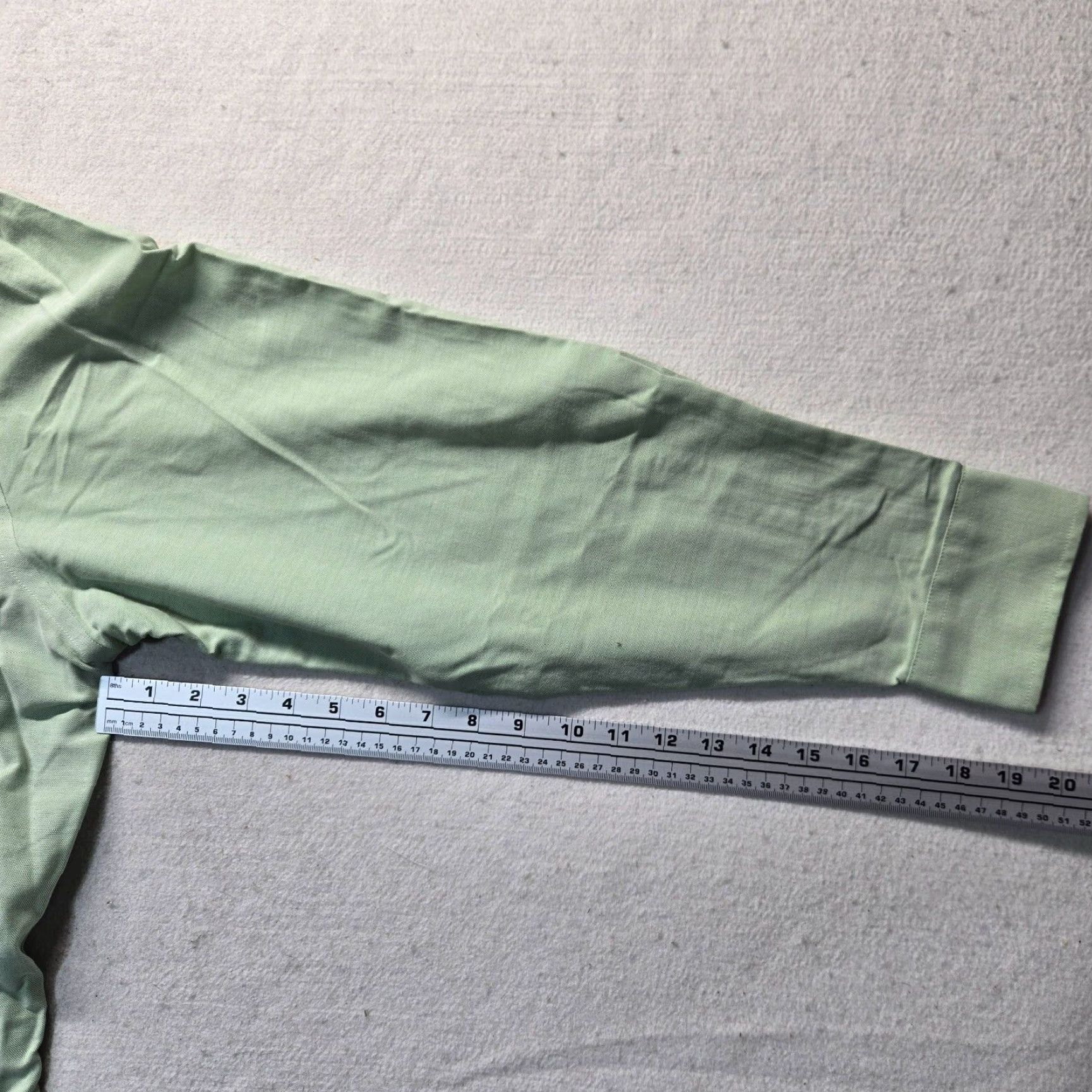 Stafford VINTAGE Stafford Men's Solid Green Cotton Shirt Long Sleeve Button-Up 17.5 Regular Fit Size US XL / EU 56 / 4 - 5 Thumbnail