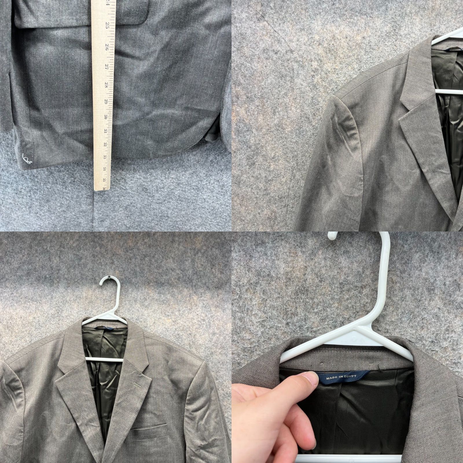 Banana Republic Banana Republic Blazer Men 46L Adult Gray Wool Herringbone Single-Breasted Jacket Coat Casual Long Leftovers Size 46R - 8 Thumbnail