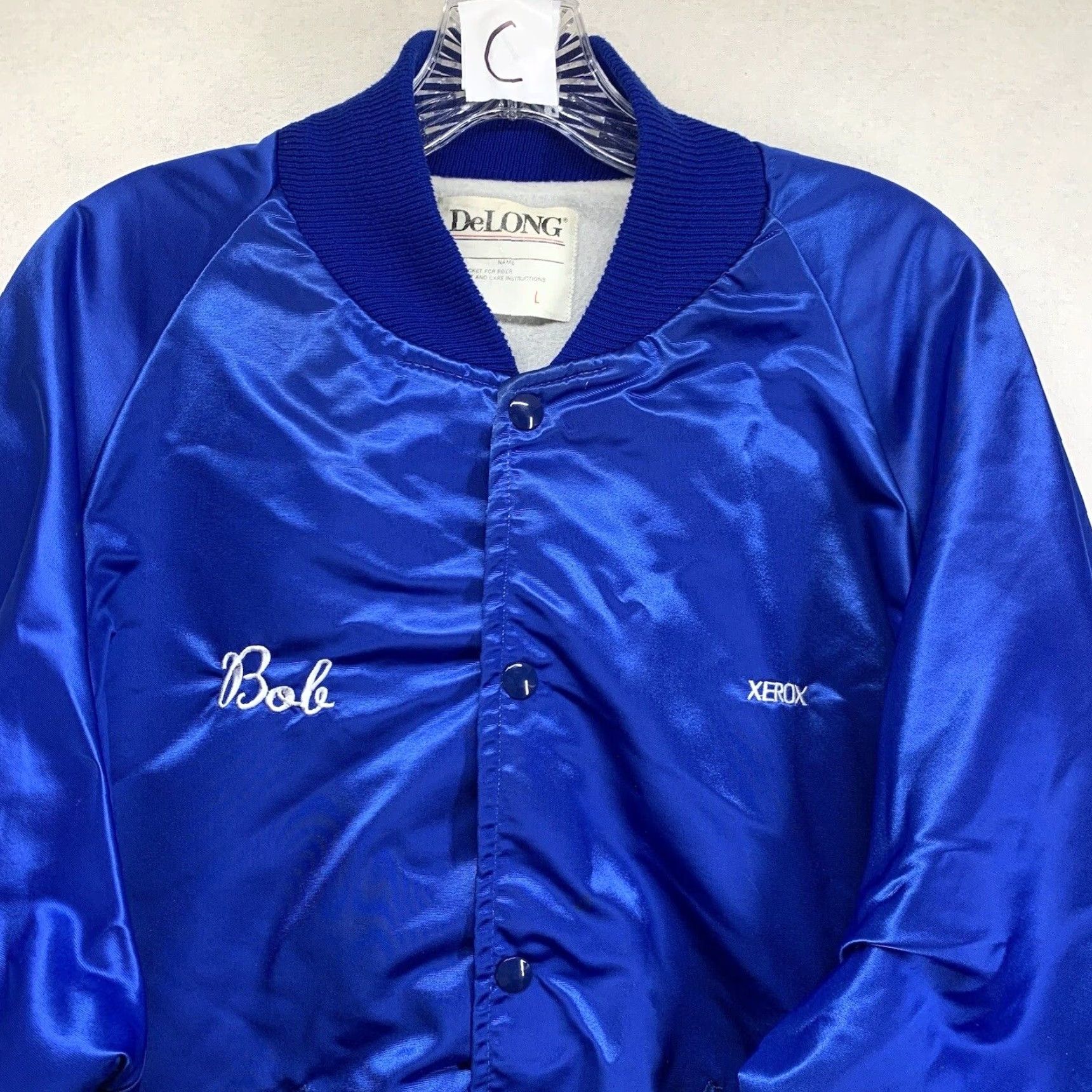 Vintage Vintage Xerox 1980s Nylon Bomber Jacket Men Size L Blue Embroidered Windbreaker Retro 80s Size US L / EU 52-54 / 3 - 4 Thumbnail