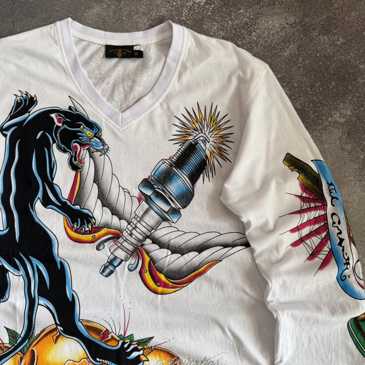 Ed Hardy Christian Audigier (Ed Hardy) Y2K Vintage Long Sleeve Top Size US XL / EU 56 / 4 - 7 Thumbnail