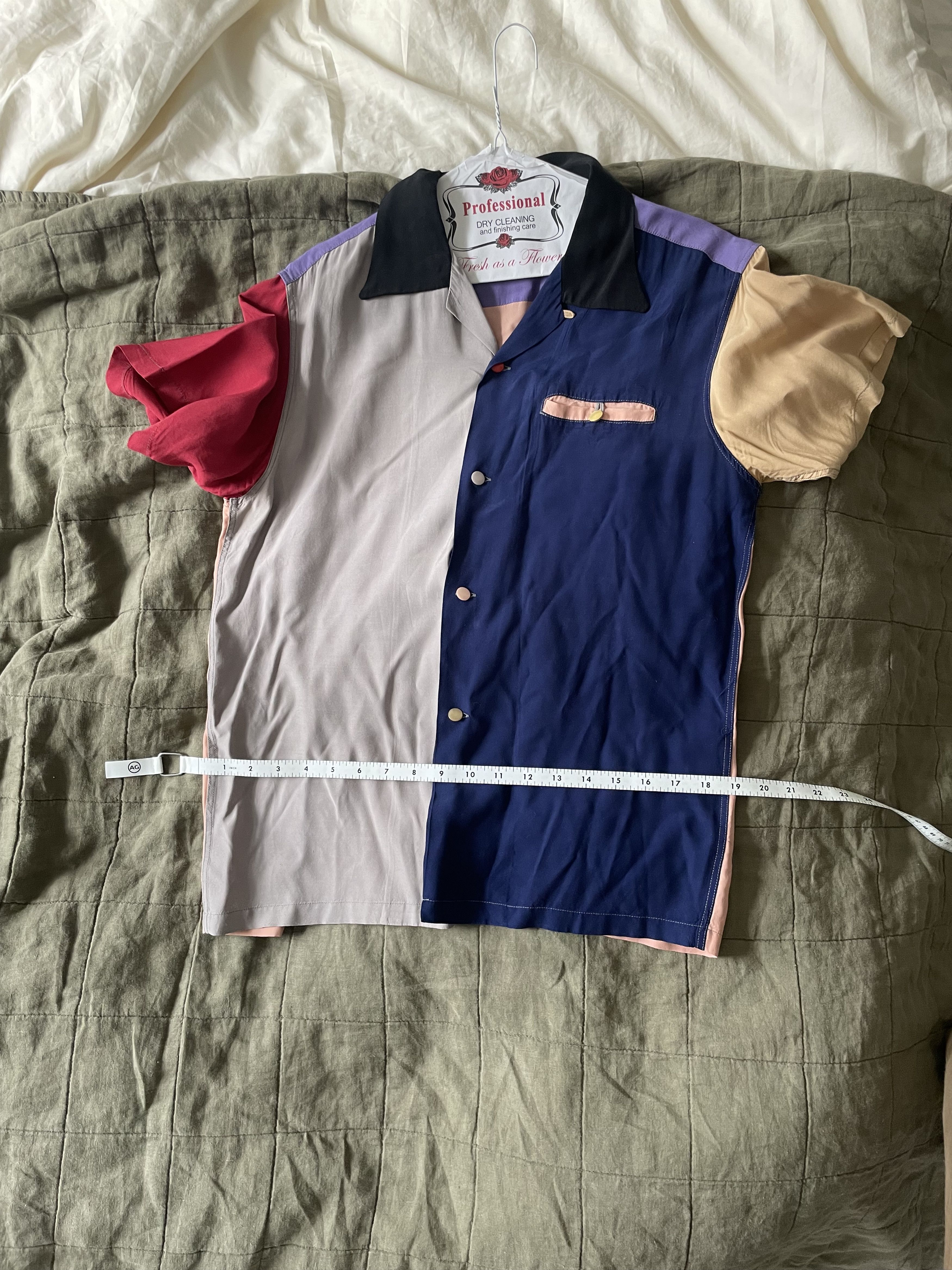 Toyo Enterprises Style Eyes Color Block Rayon Shirt, Small Size US S / EU 44-46 / 1 - 3 Thumbnail