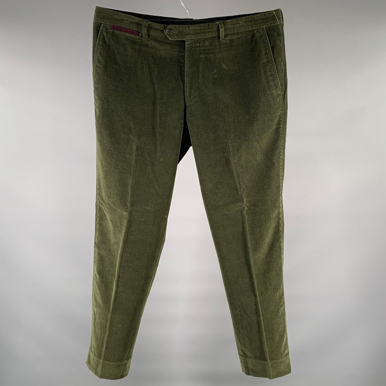 Paul Smith PAUL SMITH 36 Green Corduroy Straight Casual Pants Size US 36 / EU 52 - 1 Thumbnail