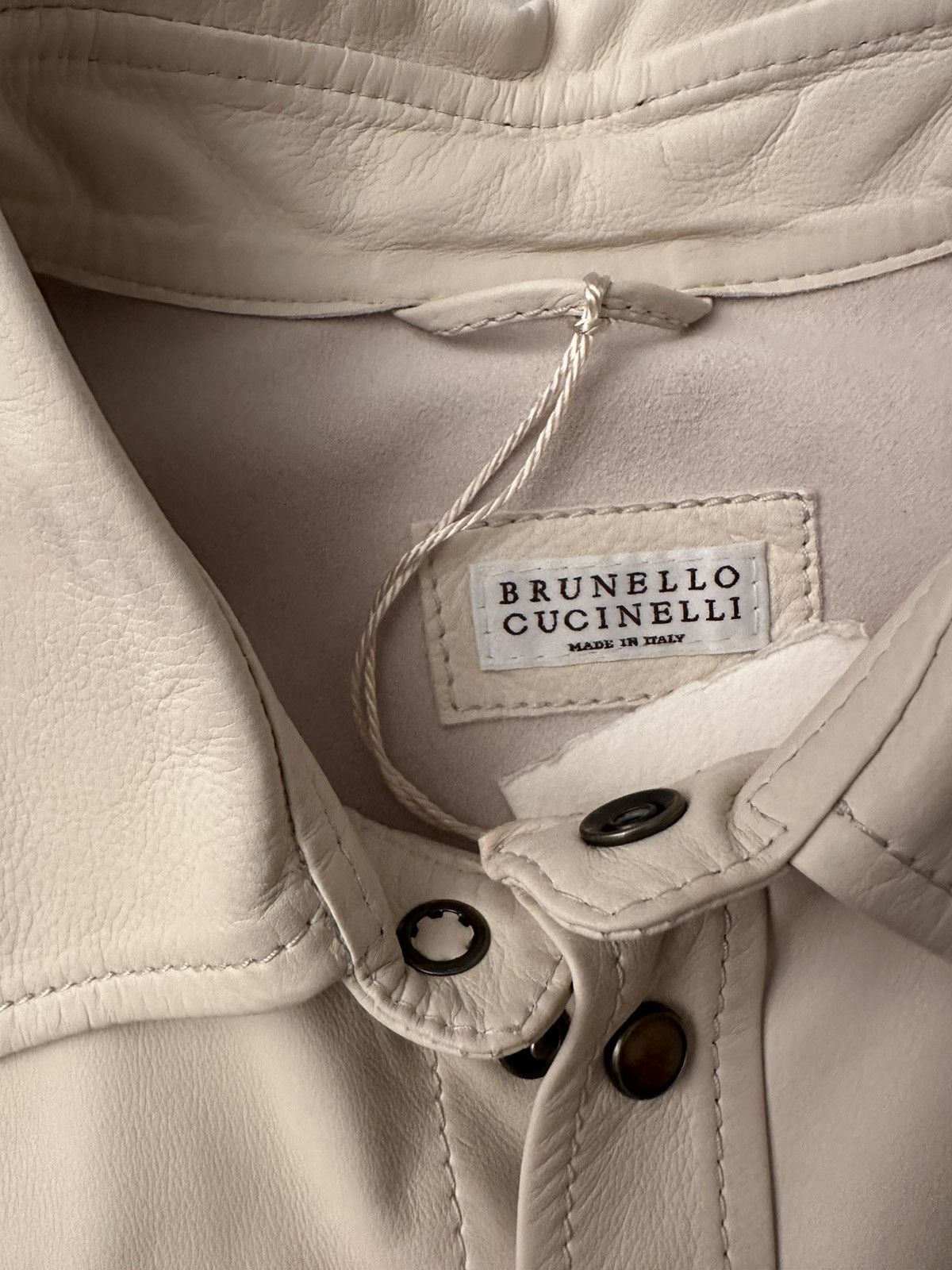 Brunello Cucinelli Brunello Cucinelli Leather Overshirt Jacket – M Size US M / EU 48-50 / 2 - 2 Thumbnail
