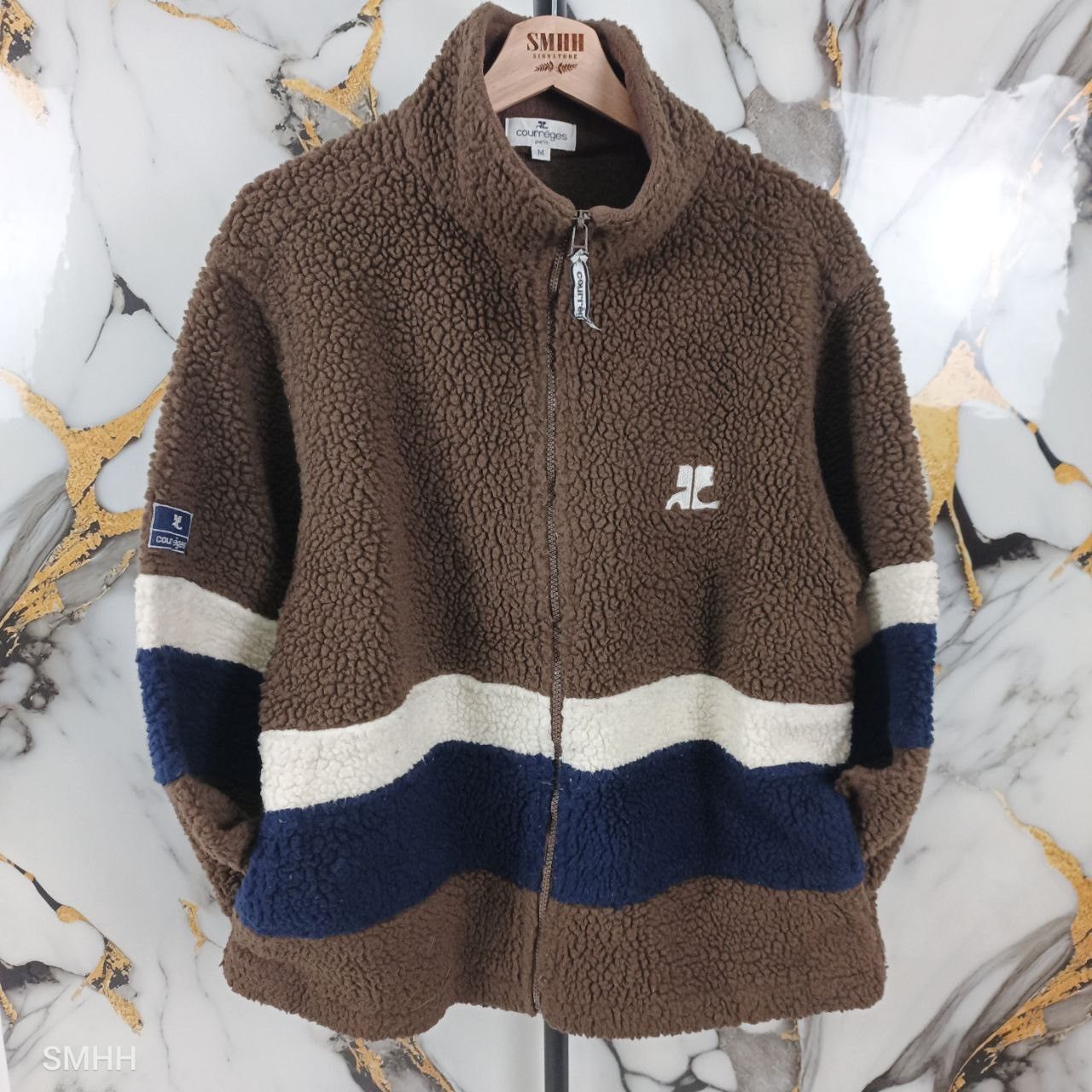 Courreges 🔥Rare Courrèges Sherpa Fleece - Embroidered Back Logo ( M ) Size US M / EU 48-50 / 2 - 4 Thumbnail