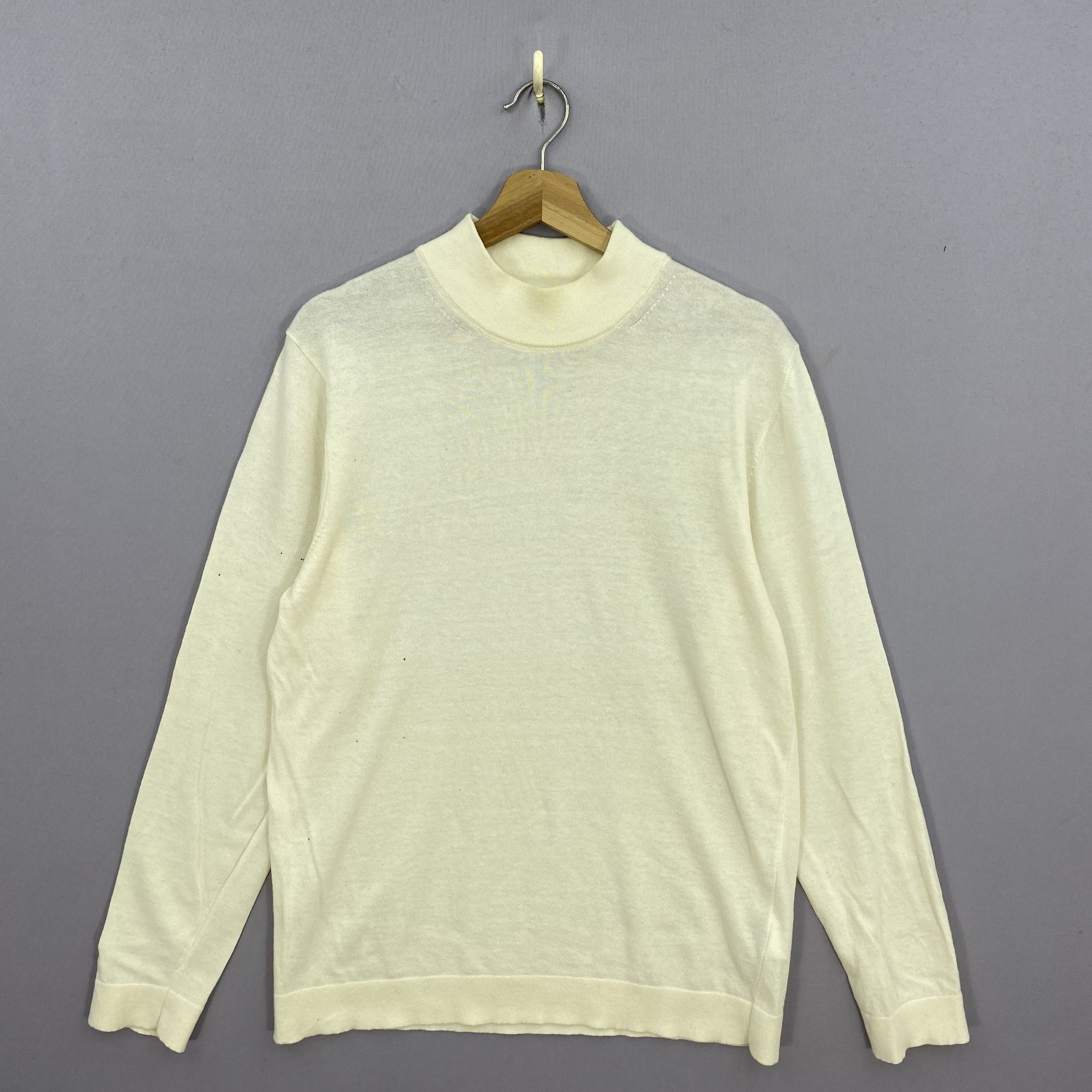 Japanese Brand Vintage 90s Andrea Fenzi Wool Knit Sweater Mock Neck Jumper Size M / US 6-8 / IT 42-44 - 2 Thumbnail