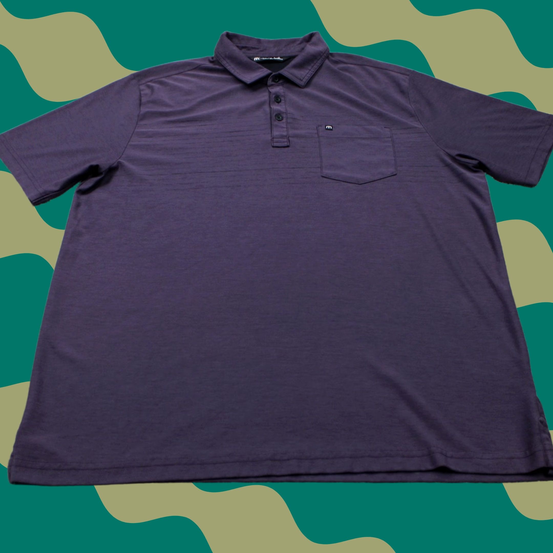 TravisMathew Travis Mathew Polo Shirt Mens XL Purple Pima Cotton/Polyester Pocket S/S Golf Size US XL / EU 56 / 4 - 1 Thumbnail