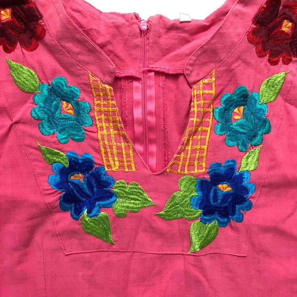 Designer Used Pink Hand Made Embroidered Dress XL Size XL / US 12-14 / IT 48-50 - 4 Thumbnail