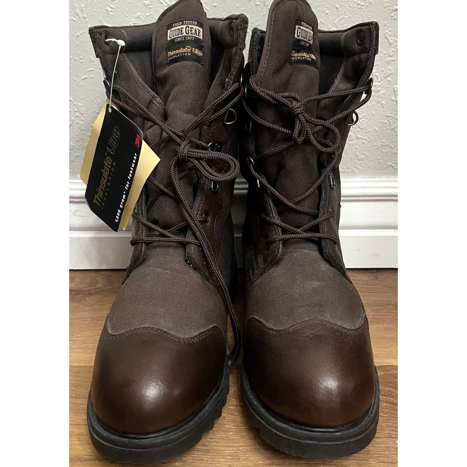Vintage NWT Guide Gear Boots Distressed Brown Leather Lace Up EE 10 Mens Western Work Combat City Vintage? Size US 10 / EU 43 - 2 Thumbnail