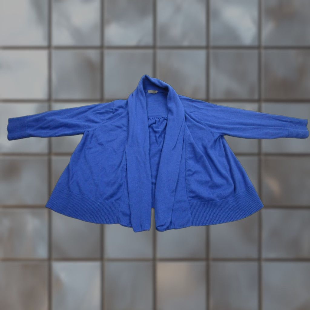 Eileen Fisher Eileen Fisher Cardigan Sweater Womens Large Blue Organic Cotton Open Front Size L / US 10 / IT 46 - 1 Thumbnail