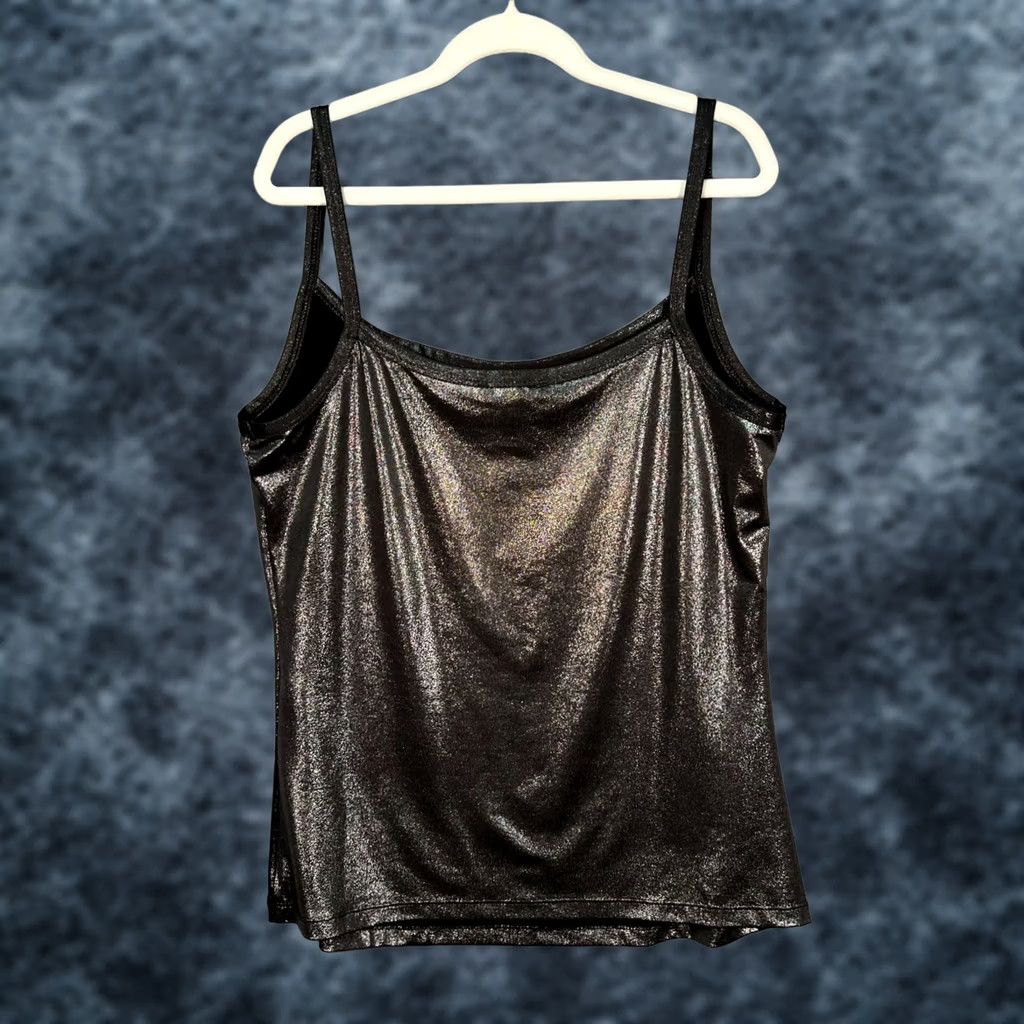 Vintage Cache Top XS Black Metallic Sleeveless Cowl Neck Shimmer Camisole Womens Size XS / US 0-2 / IT 36-38 - 1 Thumbnail