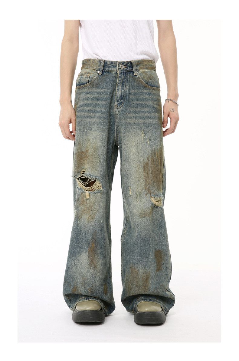 Japanese Brand × Jean Vintage distressed washed ripped jeans Size US 32 / EU 48 - 1 Thumbnail