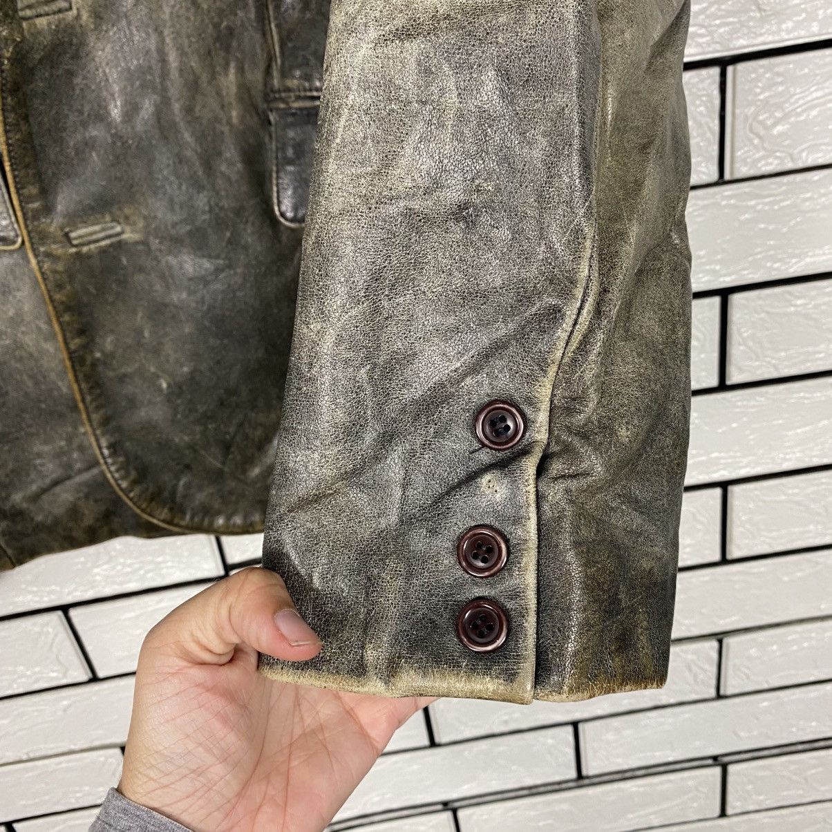 Japanese Brand 📌Vintage Genuine Leather Jacket Proud Label Issey Miyake Size US L / EU 52-54 / 3 - 16 Thumbnail