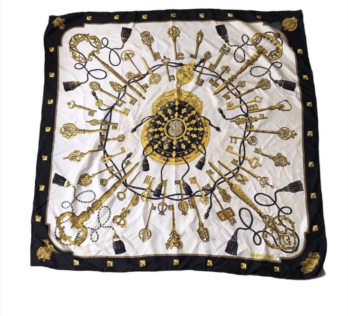Hermes Paris Key Design Silk Scarf