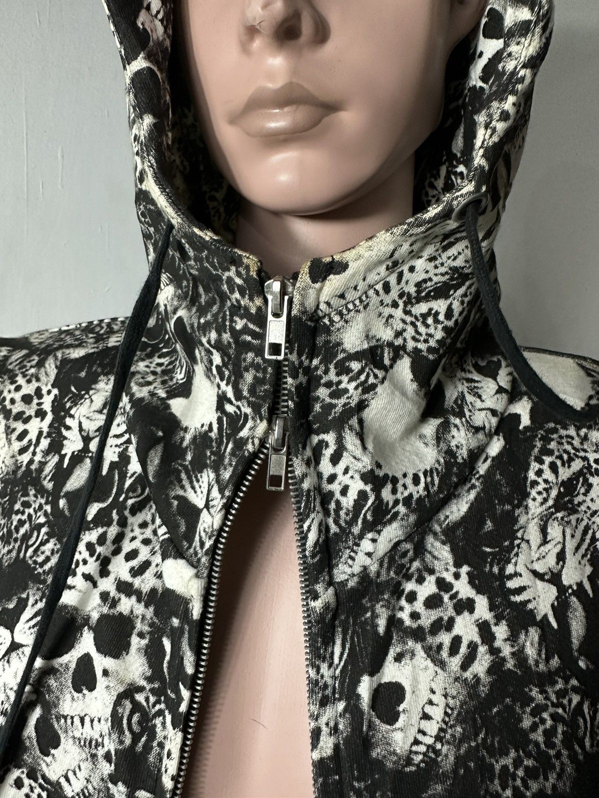 Japanese Brand Glad News Fullprint Skeleton Skull Short Sleeve ZipHoodies Size US M / EU 48-50 / 2 - 2 Thumbnail