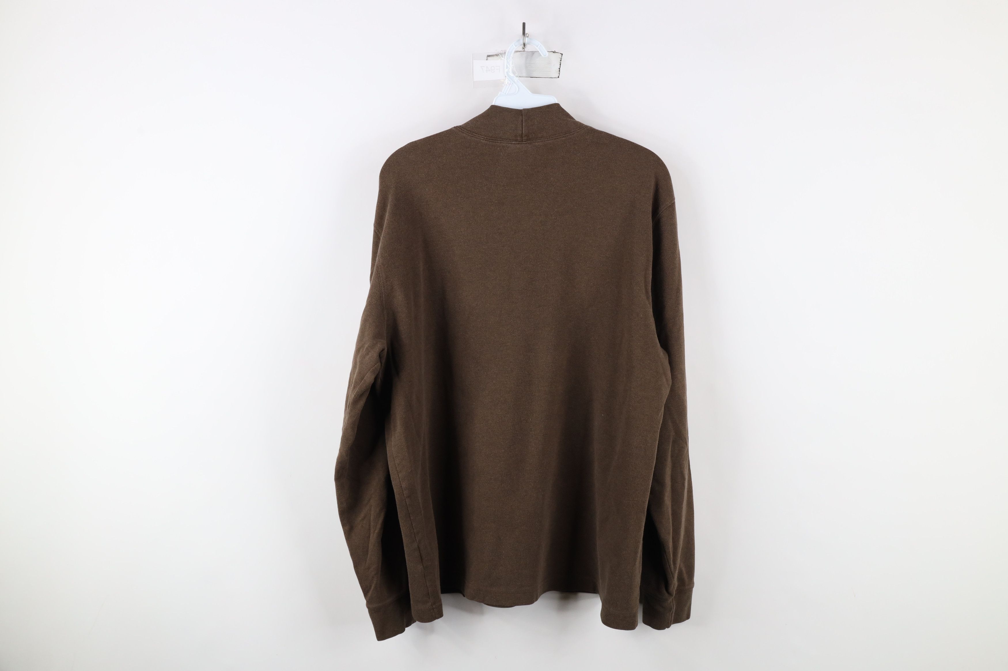Lands' End × Vintage Vintage 90s Lands End Mock Neck Long Sleeve T-Shirt Brown Size US L / EU 52-54 / 3 - 8 Thumbnail