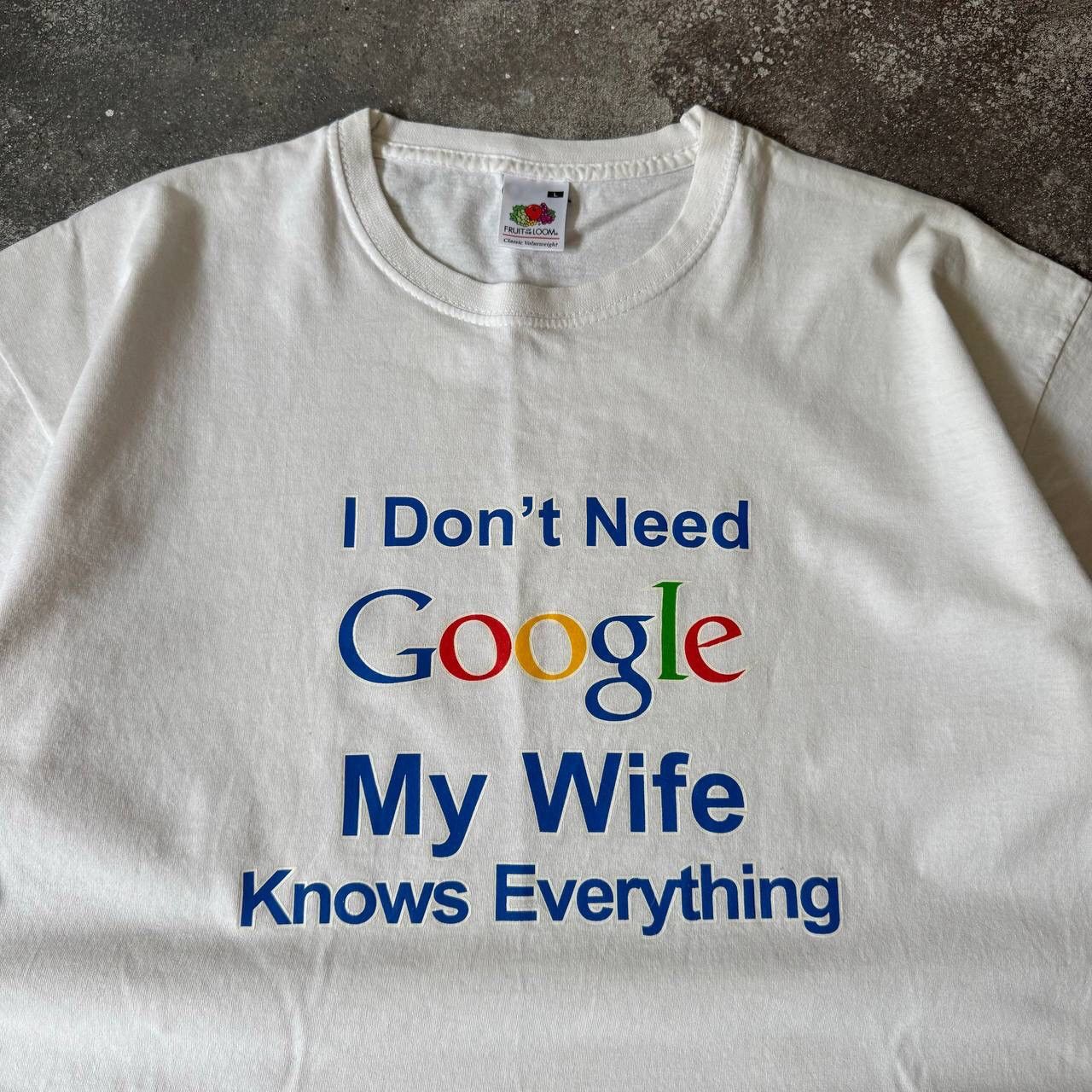 Fruit Of The Loom × Vintage «I Don’t Need Google» Humor Vintage Boxy T-Shirt Size US L / EU 52-54 / 3 - 3 Thumbnail