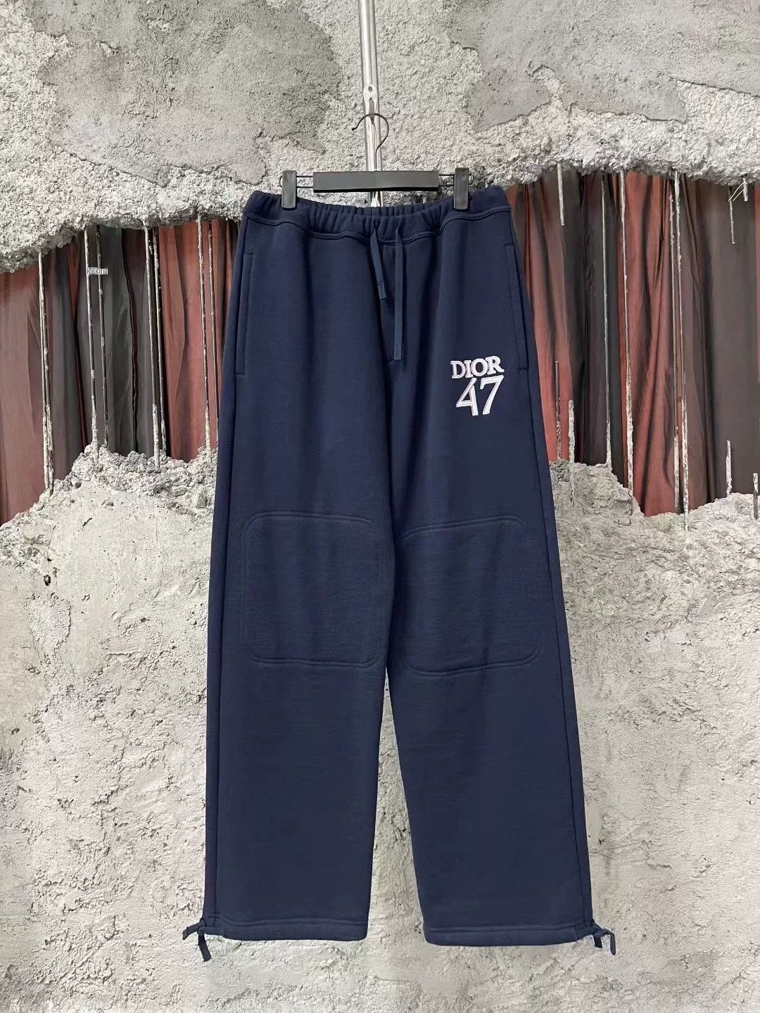 Dior Dior Dark Blue 47 Embroidered Wide-Leg Pants Size US 30 / EU 46 - 1 Thumbnail