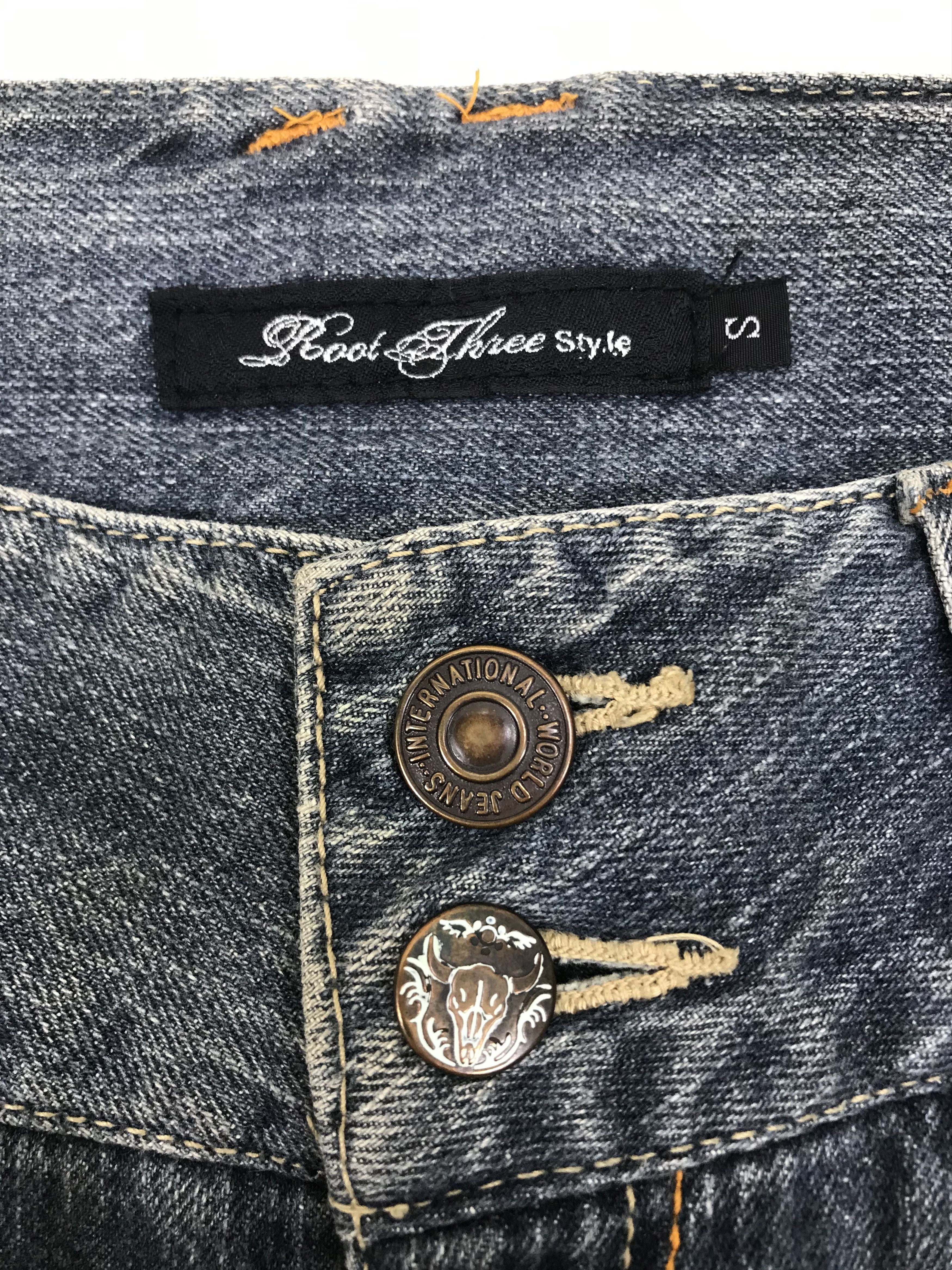 Japanese Brand Vintage Root Three Buckle Back Flare Jeans Size US 32 / EU 48 - 13 Thumbnail