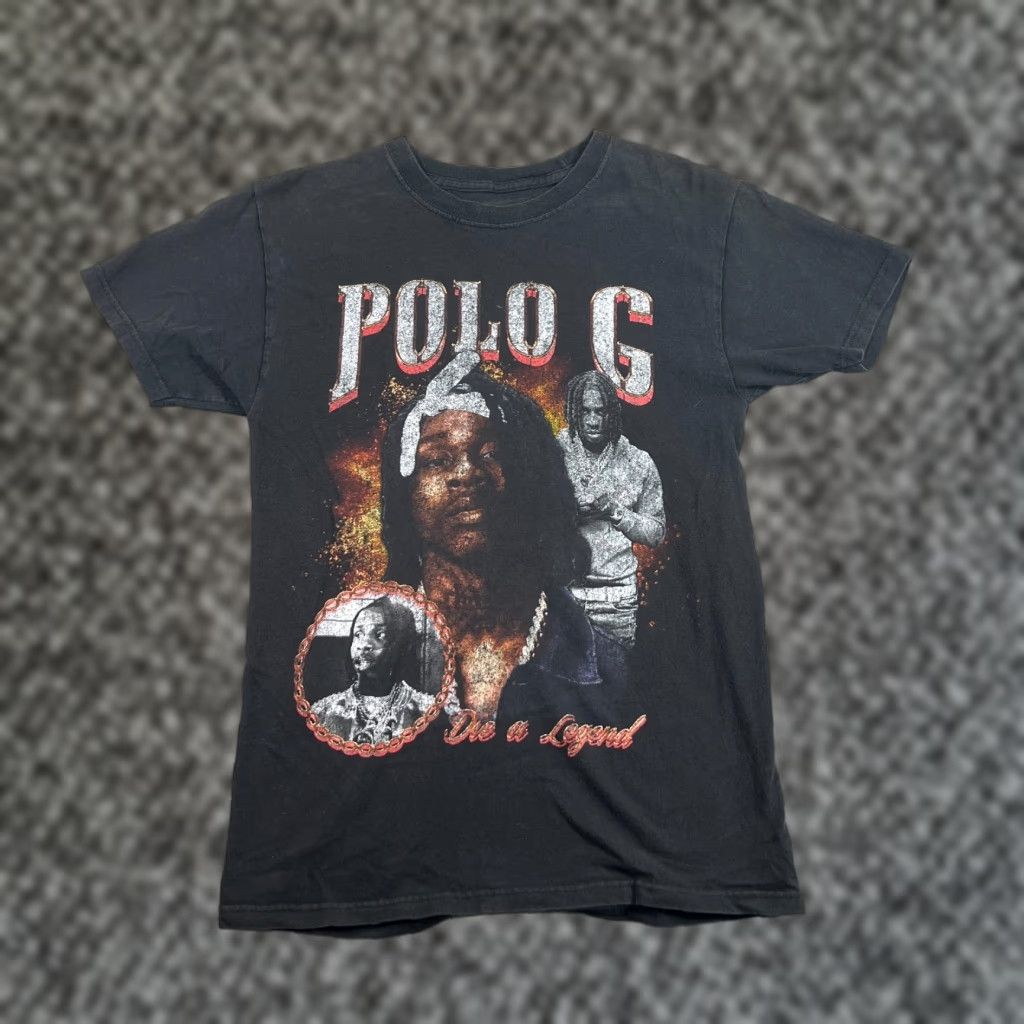 Vintage VINTAGE Polo G T Shirt Black Small Mens Crew Neck Short Sleeve All Cotton Die A Legend Size US S / EU 44-46 / 1 - 1 Thumbnail