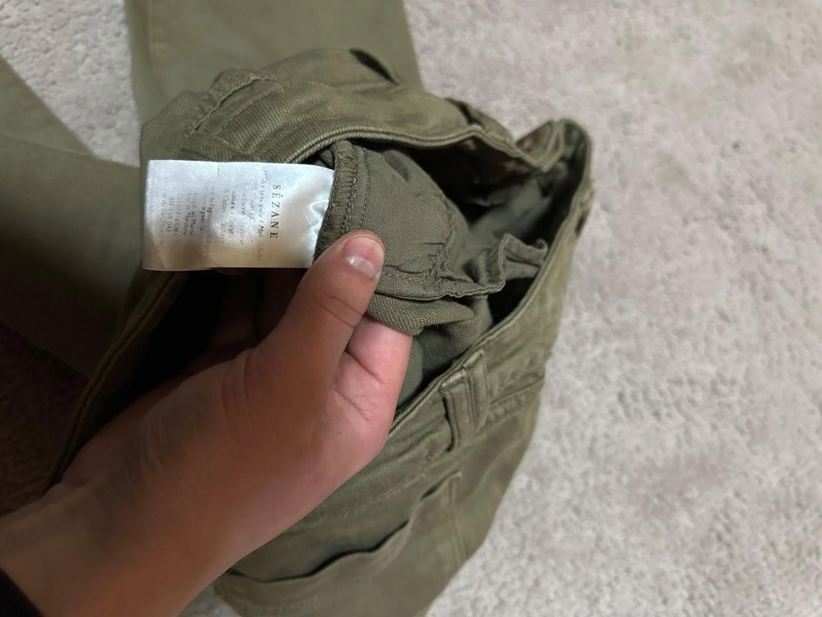 Sezane Sezane Manu Wide Leg Low Rise Pleated Trousers Green Size 40 Size 40" / US 18 - 5 Thumbnail